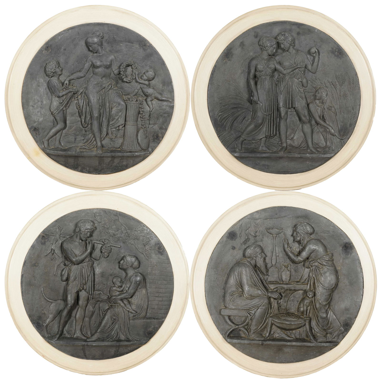 Four Italian Neo-Classical Lead Relief Plaques (1 of 15)