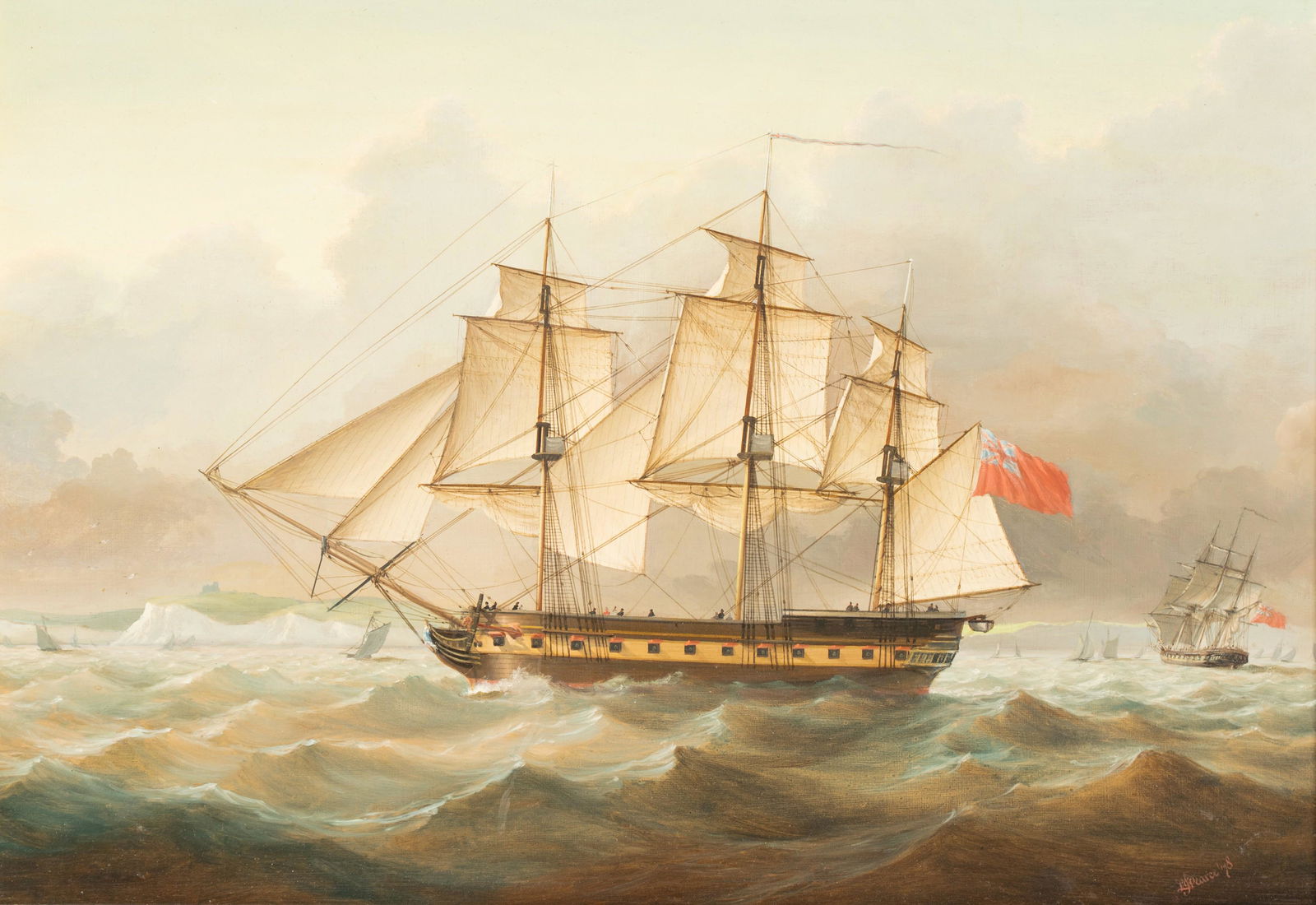 Leonard John Pearce (1932-2019): A British Frigate and Other Ships Off Dover (1 of 8)