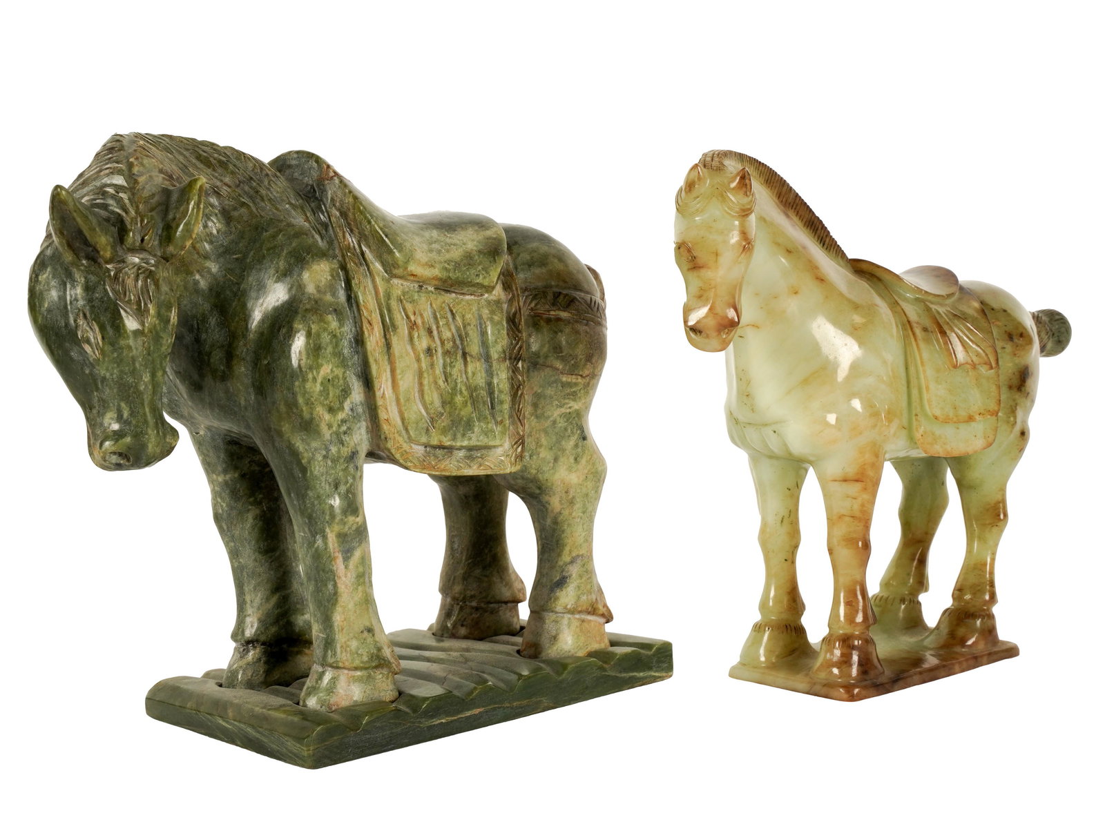 Two Assorted Stone Carved Horses (1 of 7)