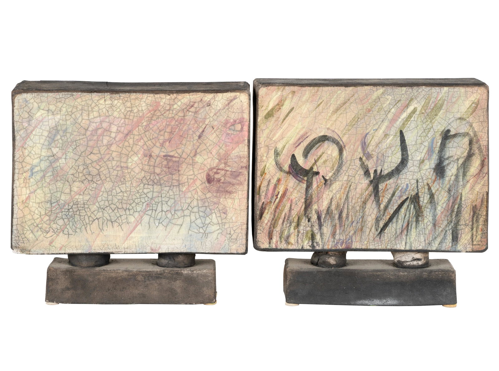 Pair of Glazed Pottery Plaques (1 of 17)
