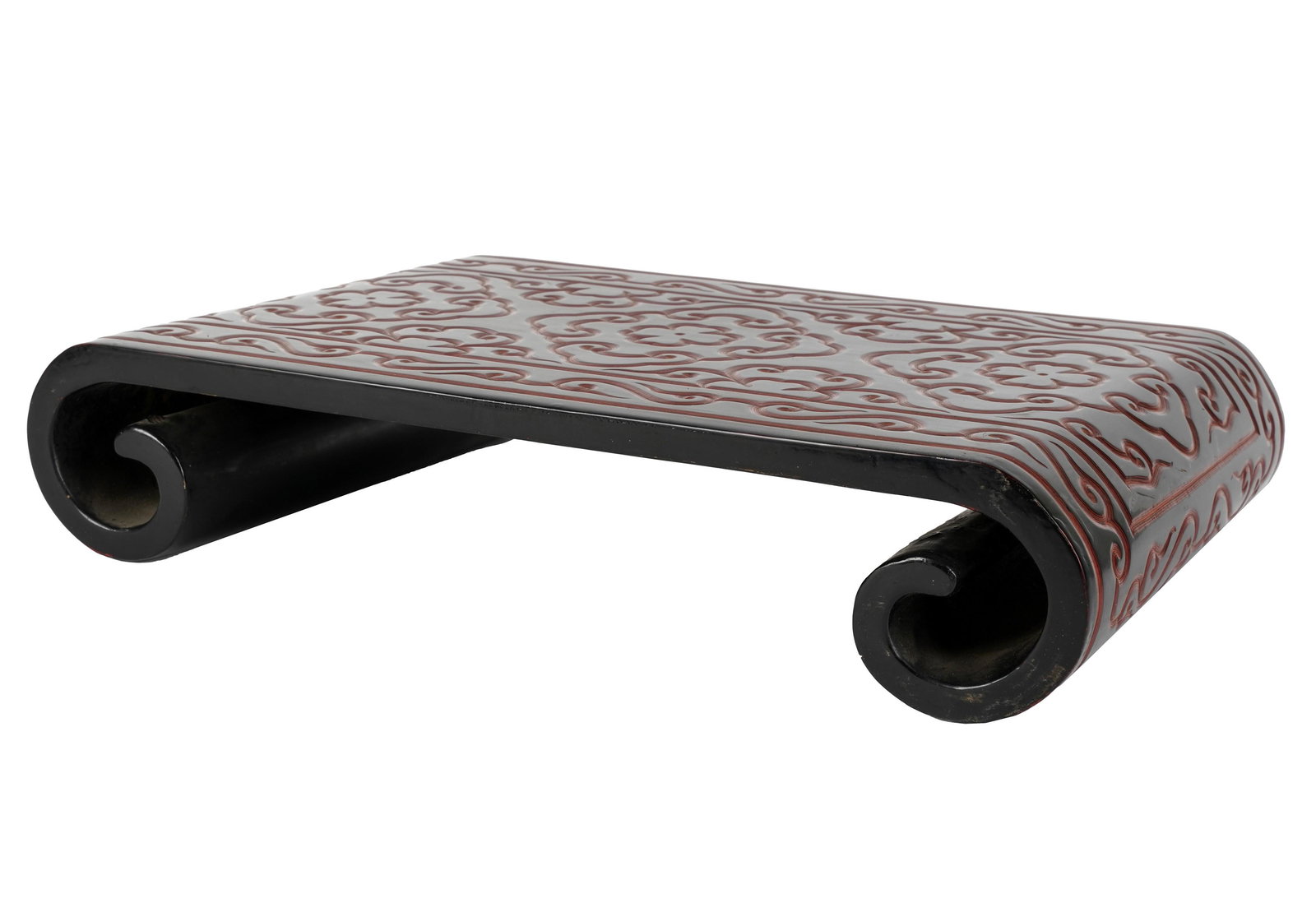 Chinese Ebonized and Red Lacquered Stand (1 of 7)