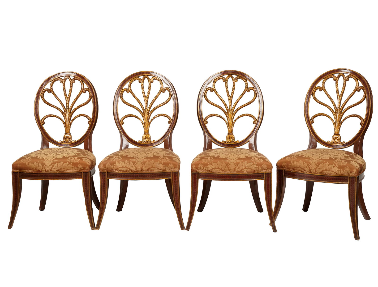 Four Neoclassical-Style Painted and Gilt Side Chairs (1 of 8)