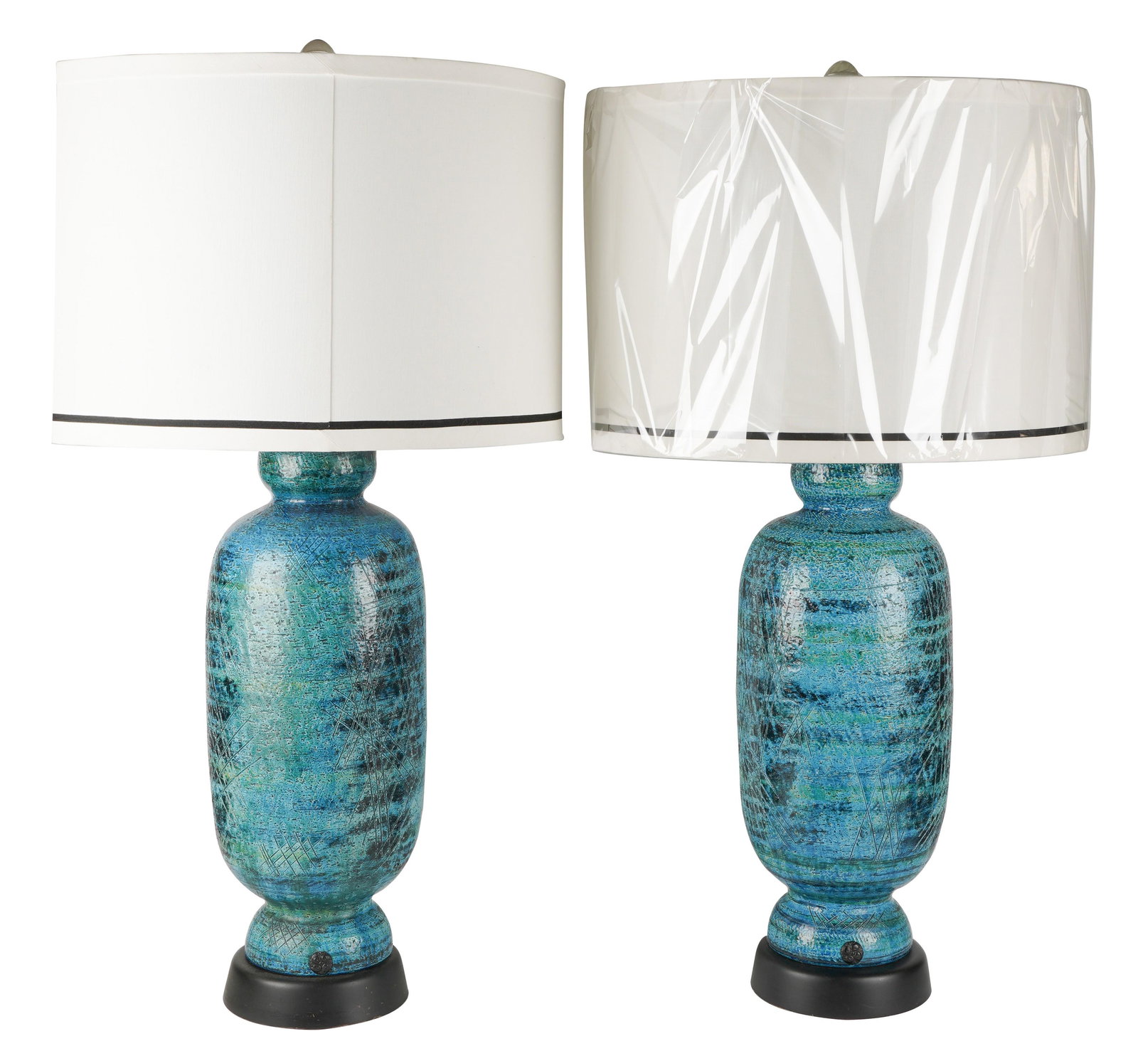 Aldo Londi (1911 - 2003): Pair of Rimini Blue Pottery Lamps (1 of 10)