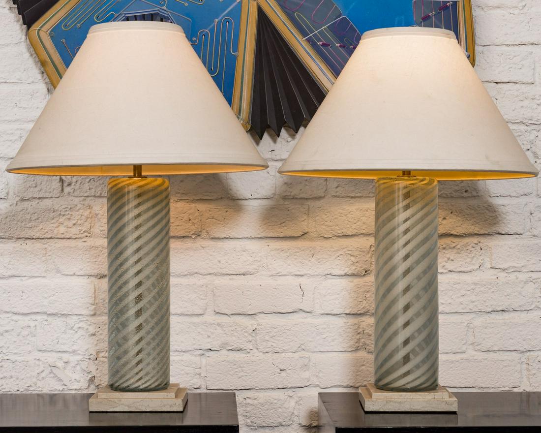 Pair of Murano Aventurine Glass Table Lamps (1 of 13)