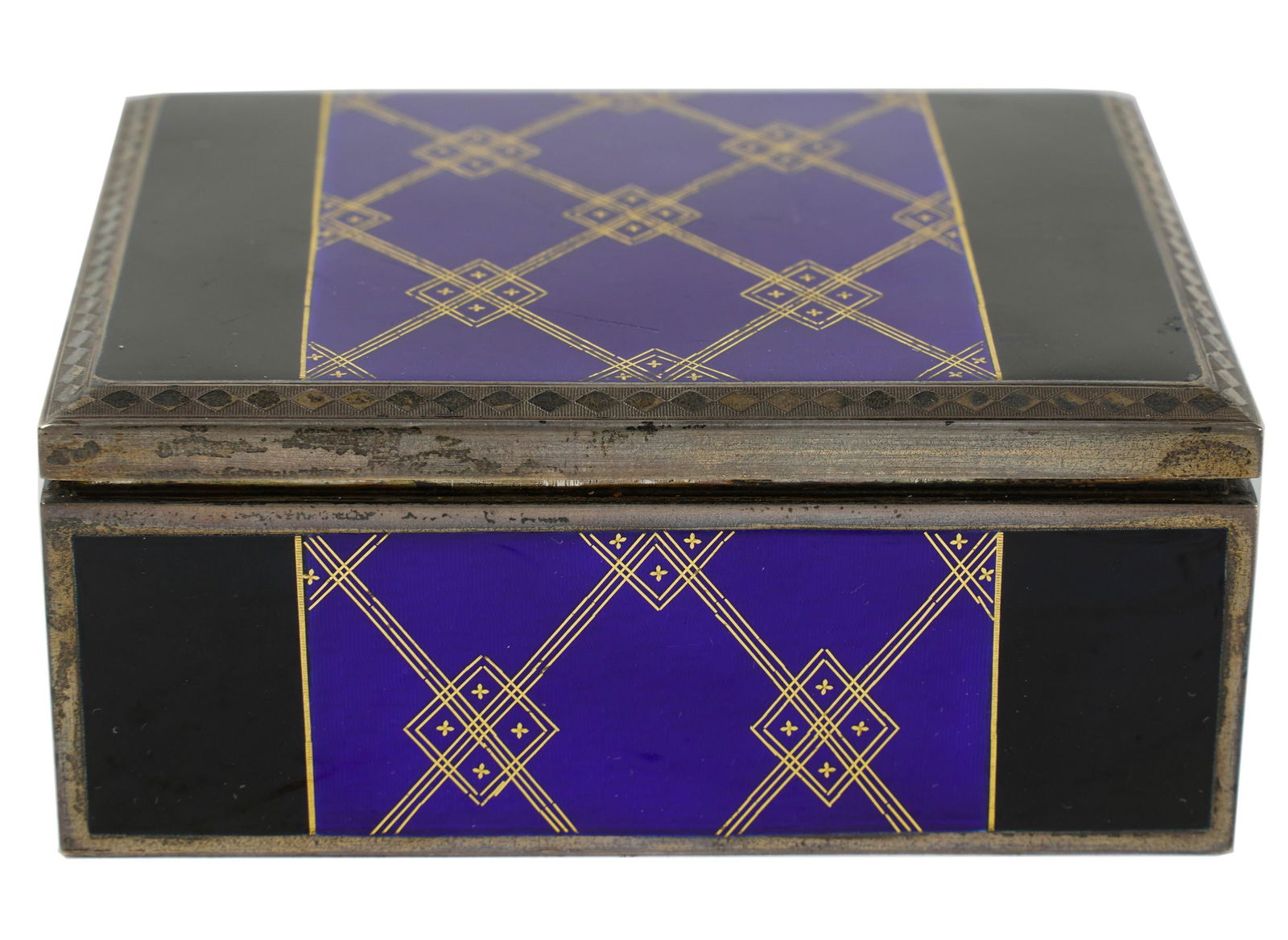 German Art Deco Sterling and Enamel Cigarette Box (1 of 6)