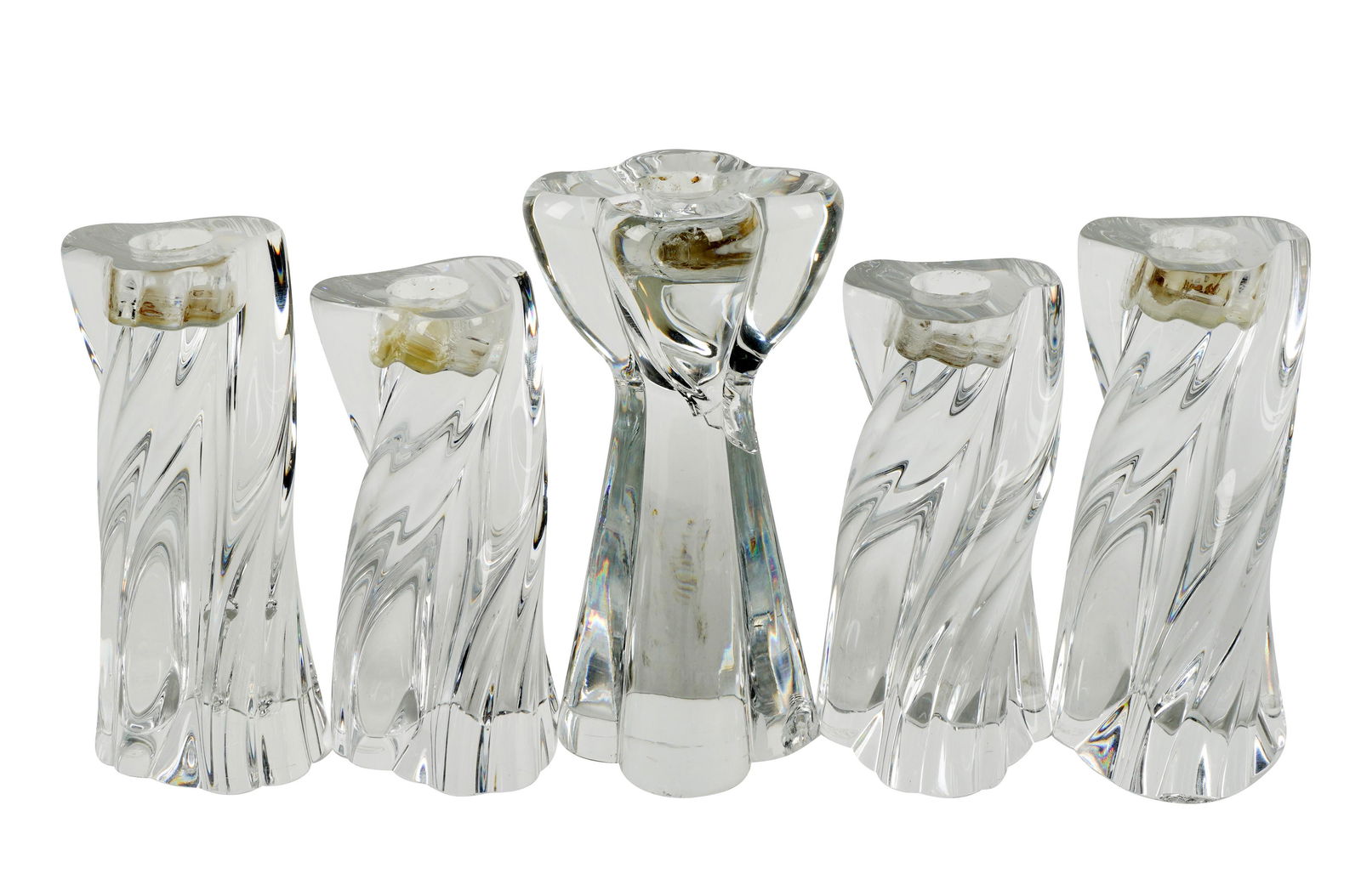 Group of Five Baccarat Crystal Candlesticks (1 of 7)