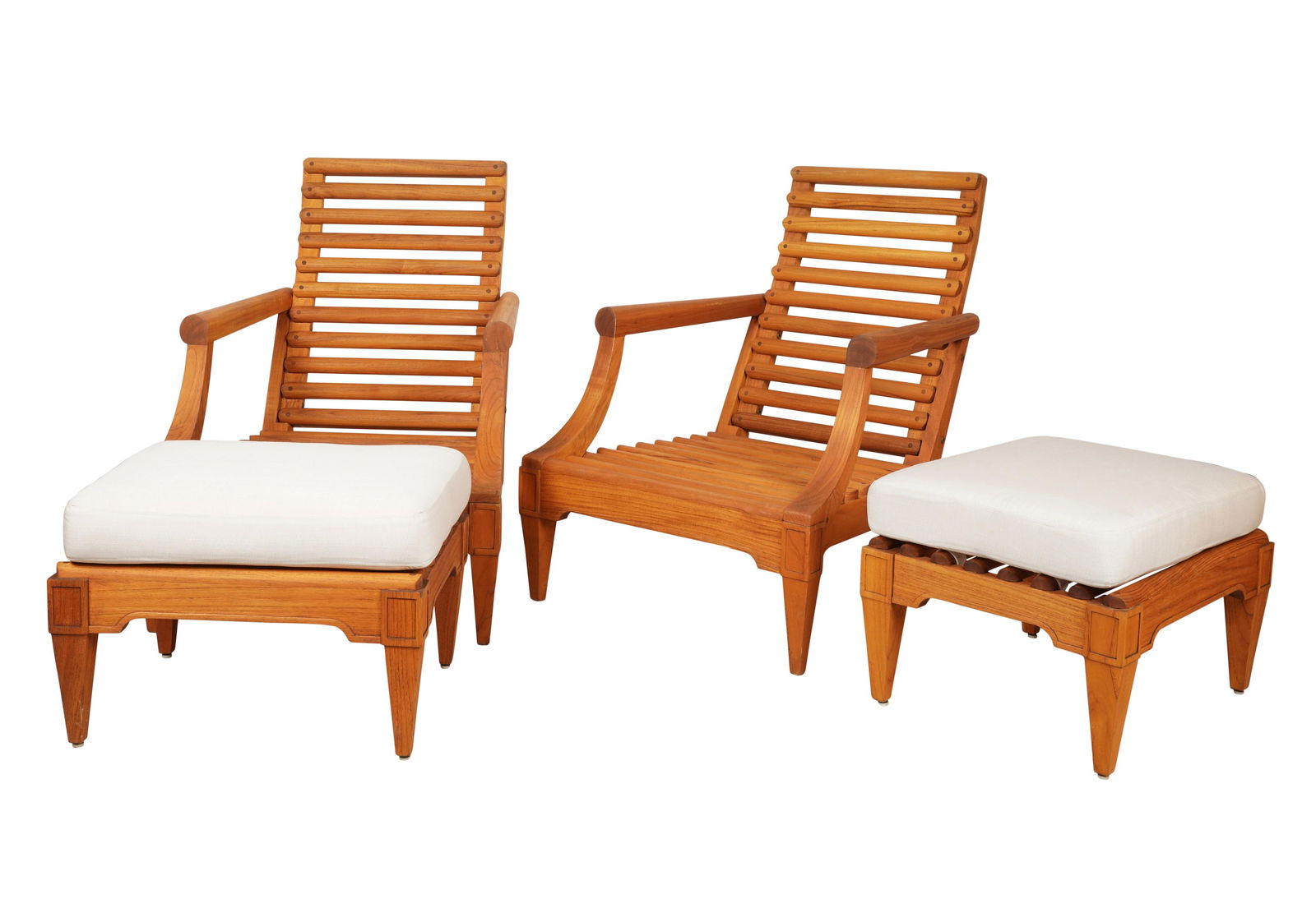 Pair of Sutherland Teak Lounge Chairs and Ottomans (1 of 12)