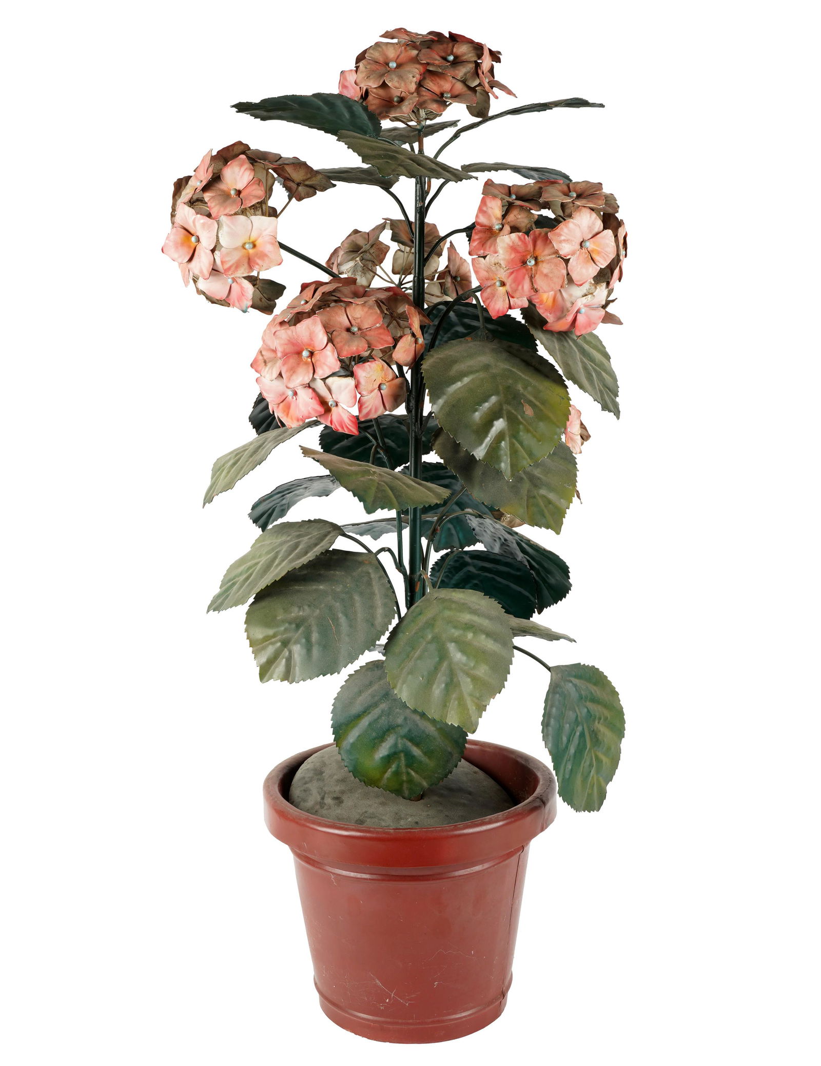 Vintage Painted Tole Pot of Flowers (1 of 11)