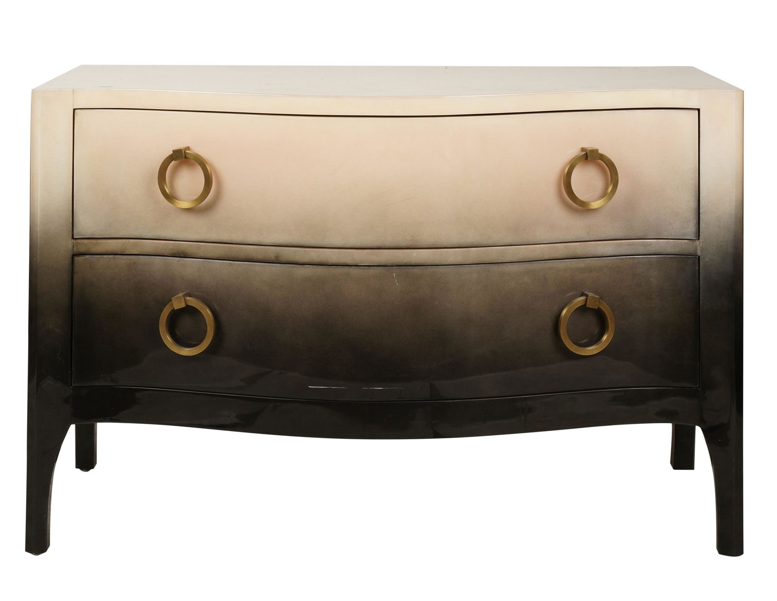 Goatskin Parchment Serpentine Chest of Drawers (1 of 9)