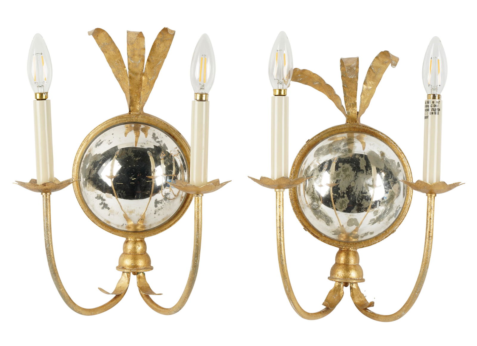 Pair of Twin-Light Wall Sconces (1 of 9)