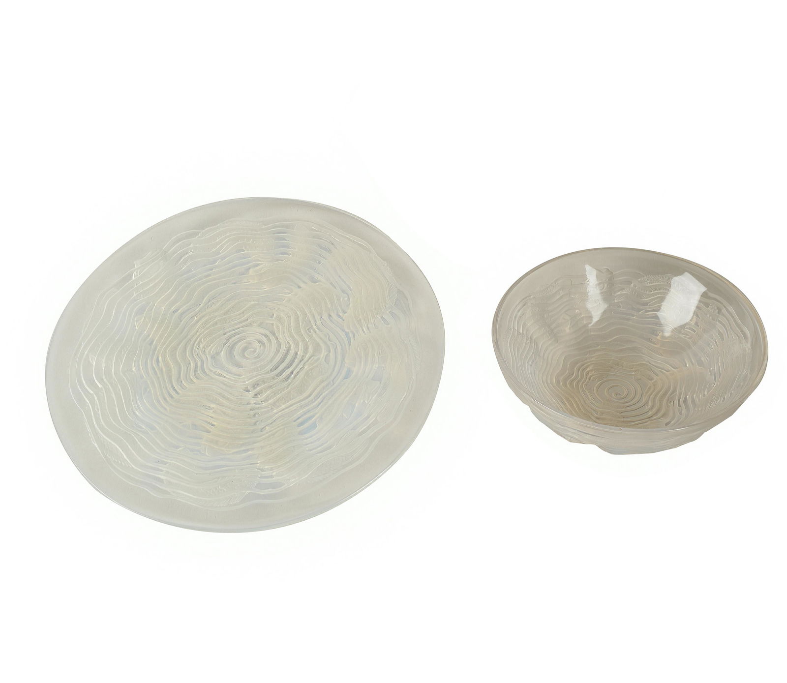 Rene Lalique Dauphins Opalescent Glass Bowl and Plate (1 of 7)