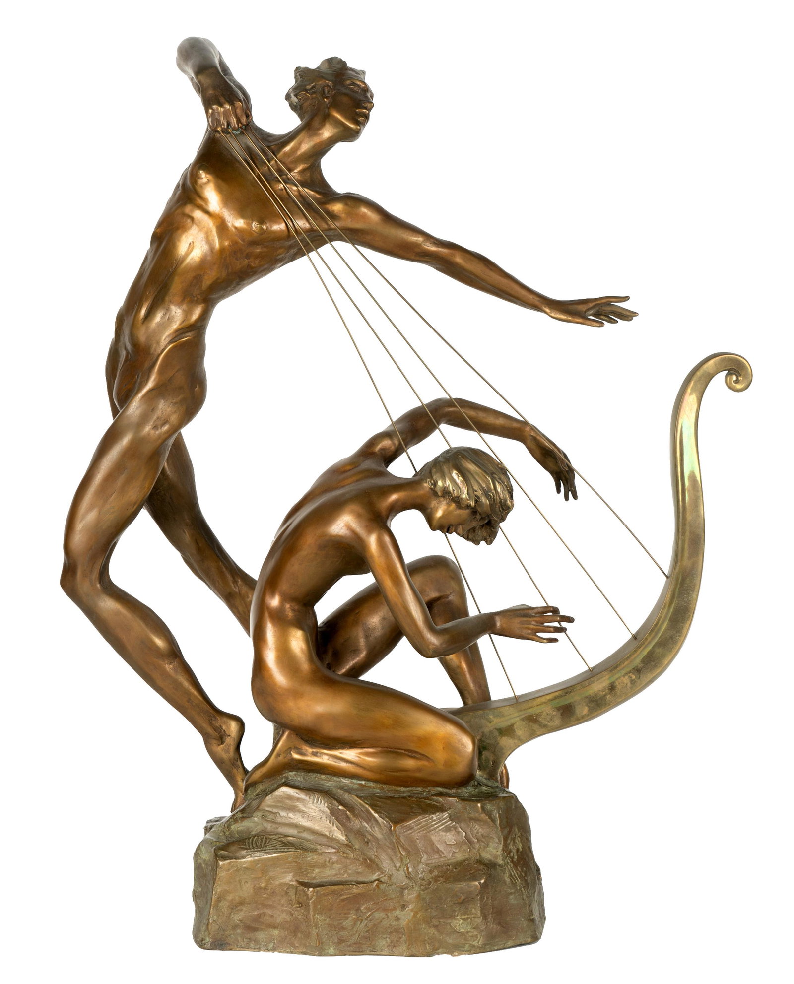 Misha Frid (B. 1938): Harp Player: bronze; 1991; signed "M. Frid", dated, numbered AP 9/65, and with foundry mark 25 1/4 x 20 x 8 in. (64.1 x 50.8 x 20.3 cm.)