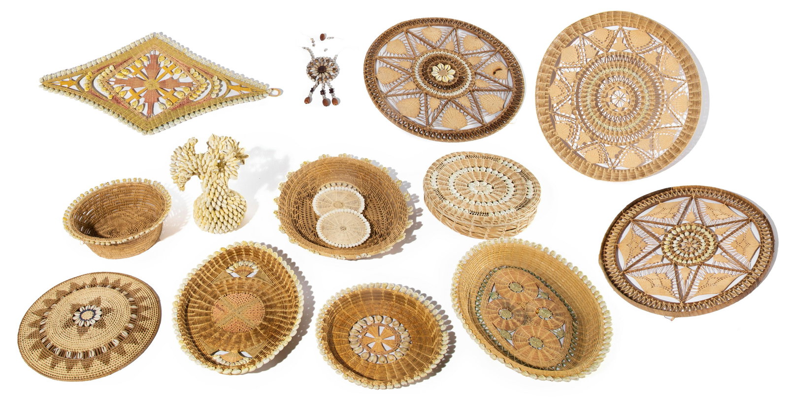 Collection of African Shell Trays and Baskets (1 of 20)