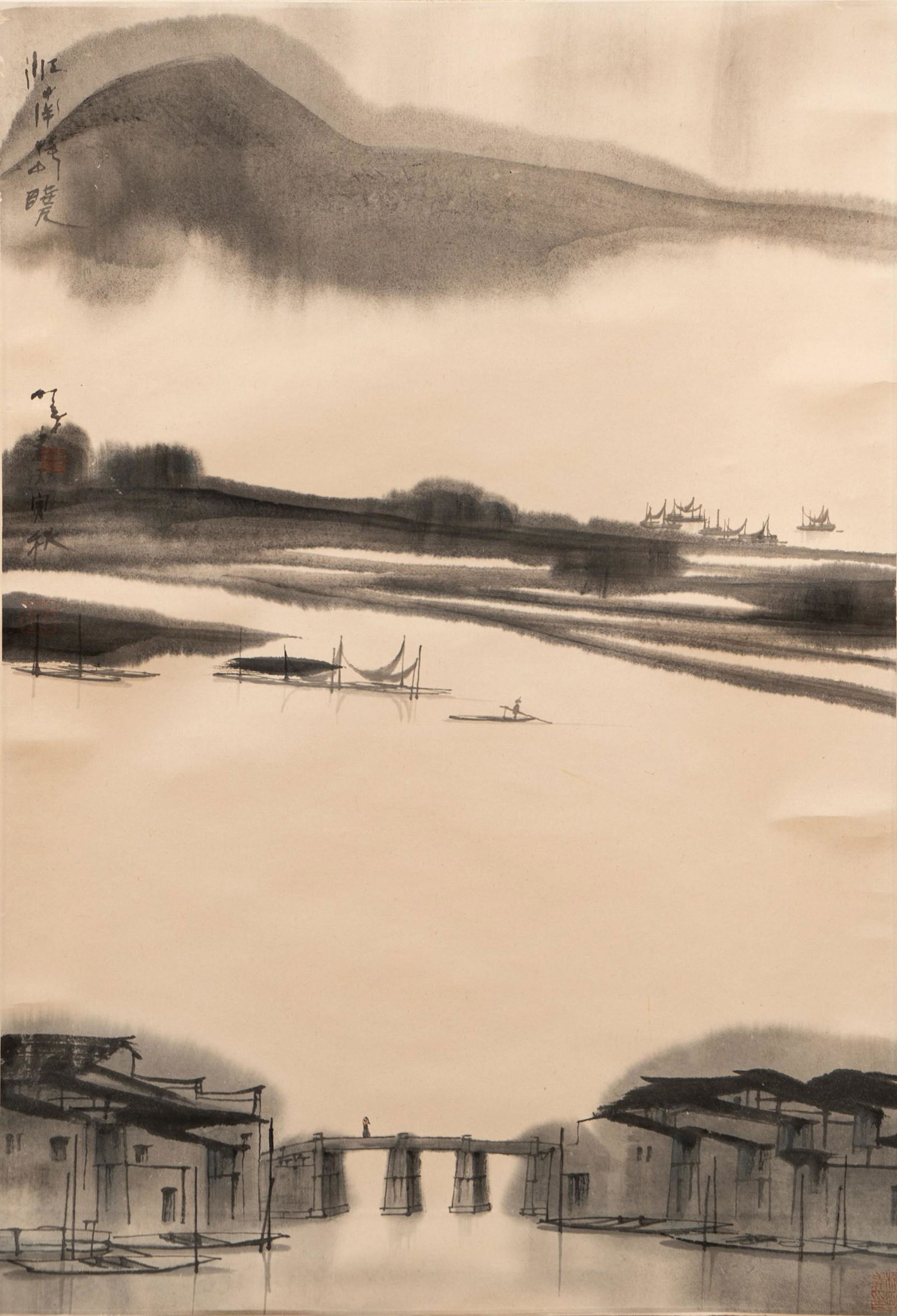 Chinese Scroll: ink wash on paper Image: 26 x 17 1/2 in. (66 x 44.5 cm.), Overall: 69 x 22 1/4 in. (175.3 x 56.5 cm.)