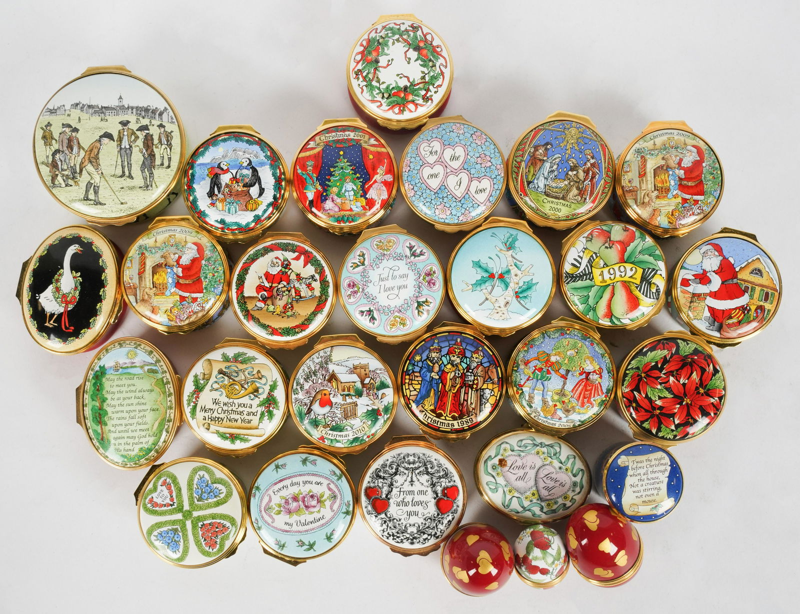 Collection of Halcyon Days Enamel Pill Boxes (1 of 9)
