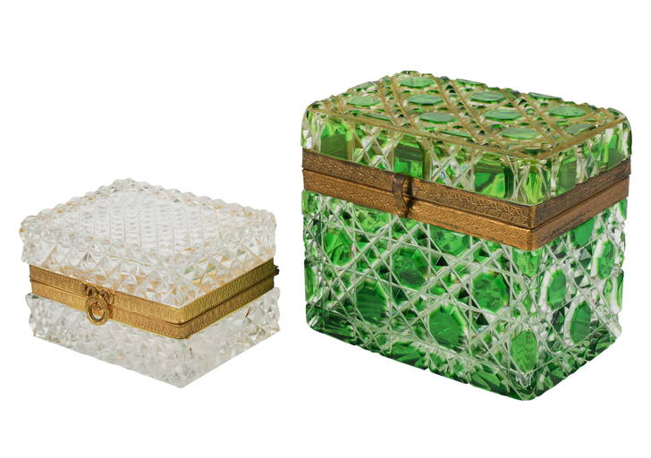Two Cut Crystal Vanity Boxes