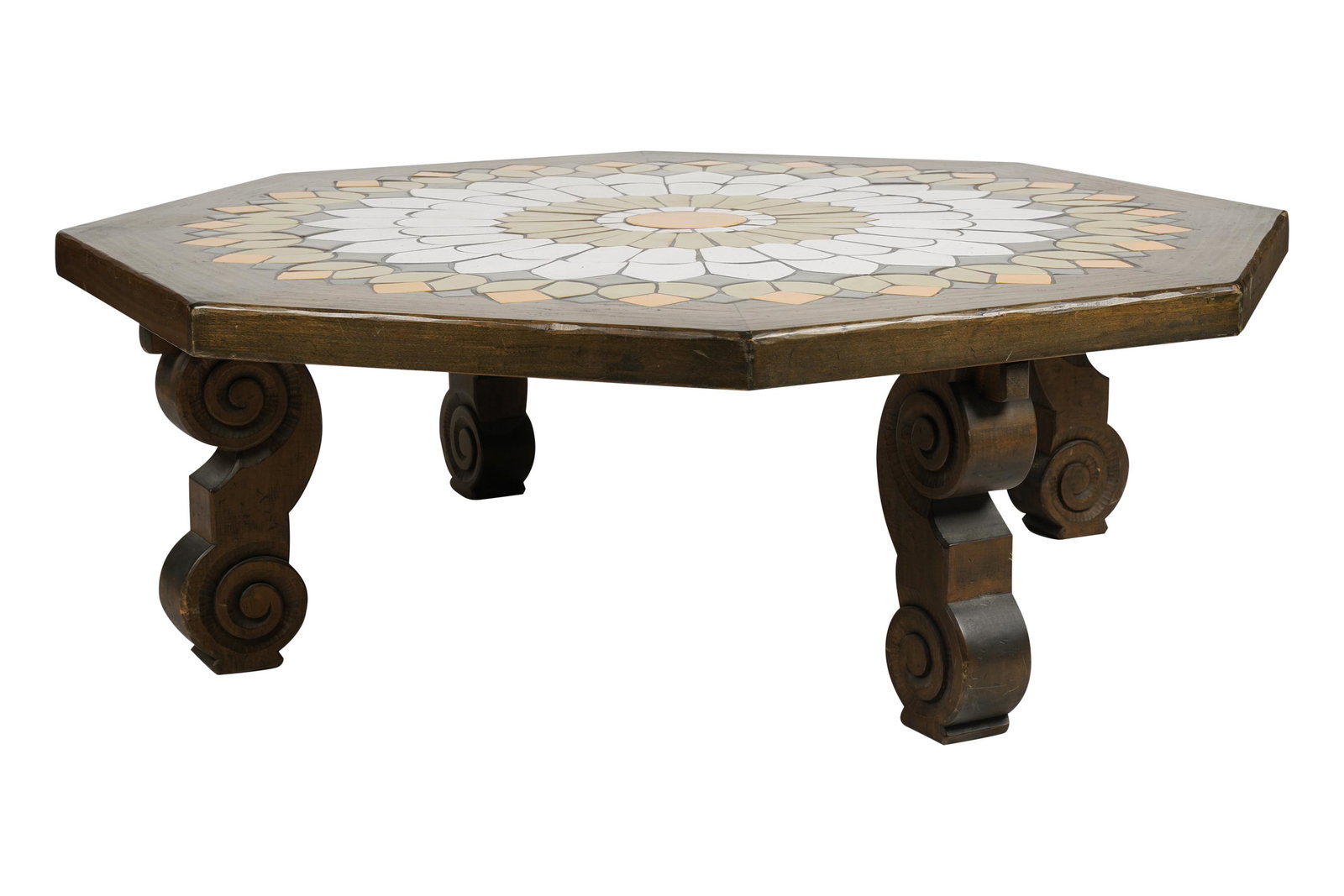 Mid-Century Tile-Top Octagonal Coffee Table (1 of 8)