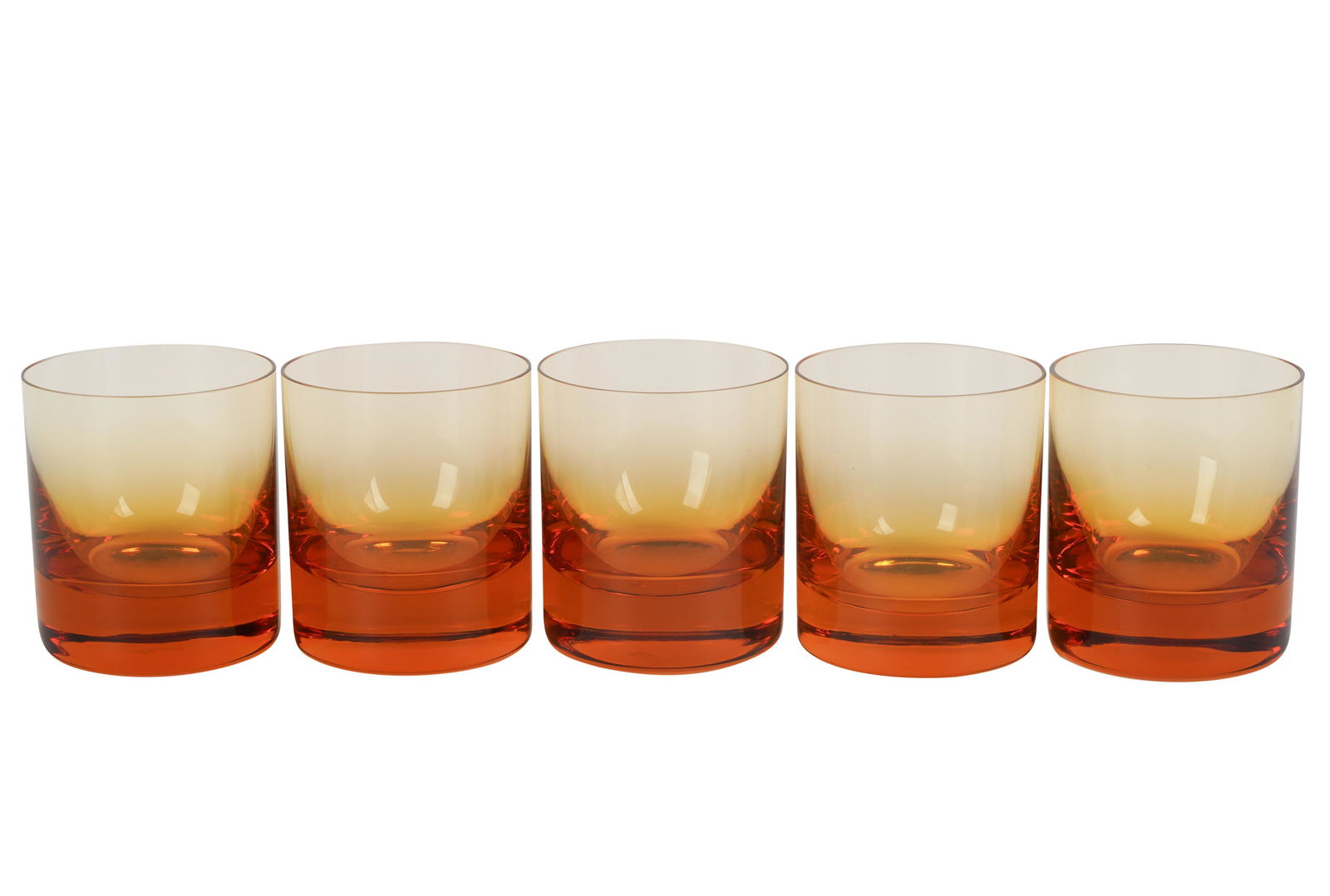 Set of Five Moser Amber Glass Tumblers (1 of 5)