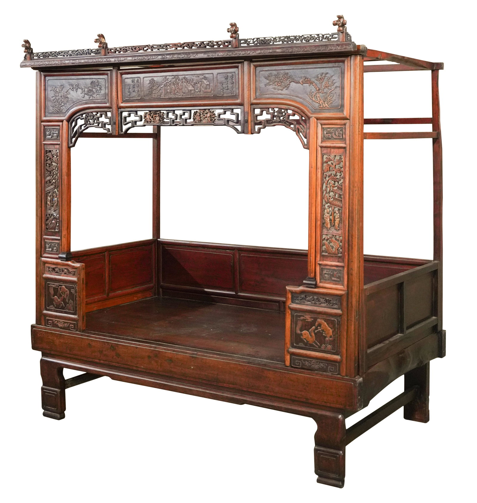 Chinese Carved Opium Bed (1 of 15)