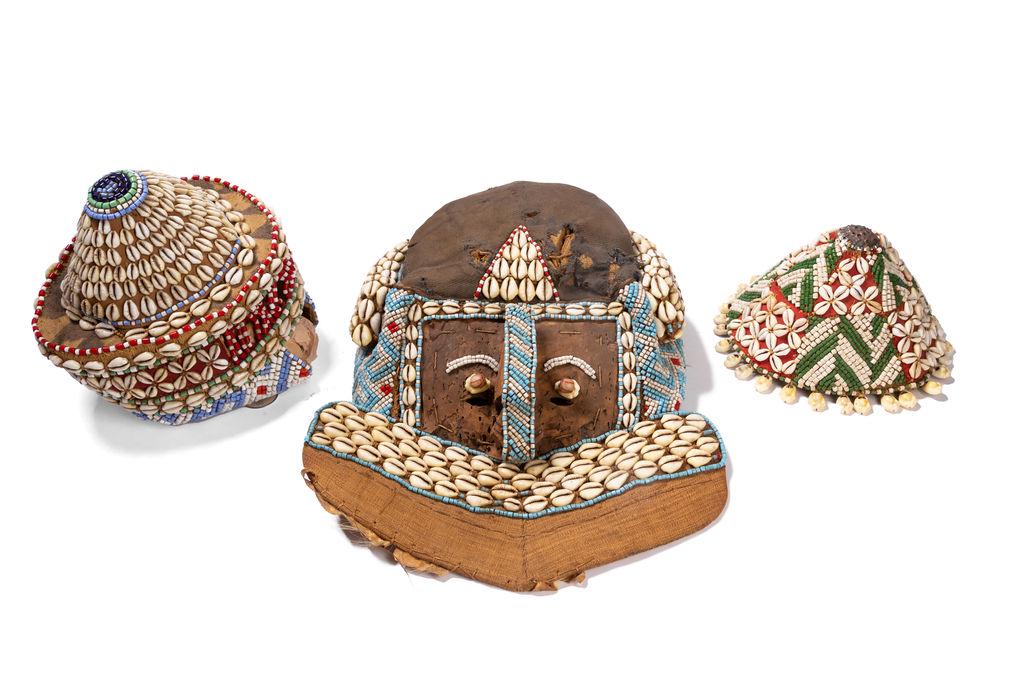 Two African Beaded Hats and a Mask (1 of 20)