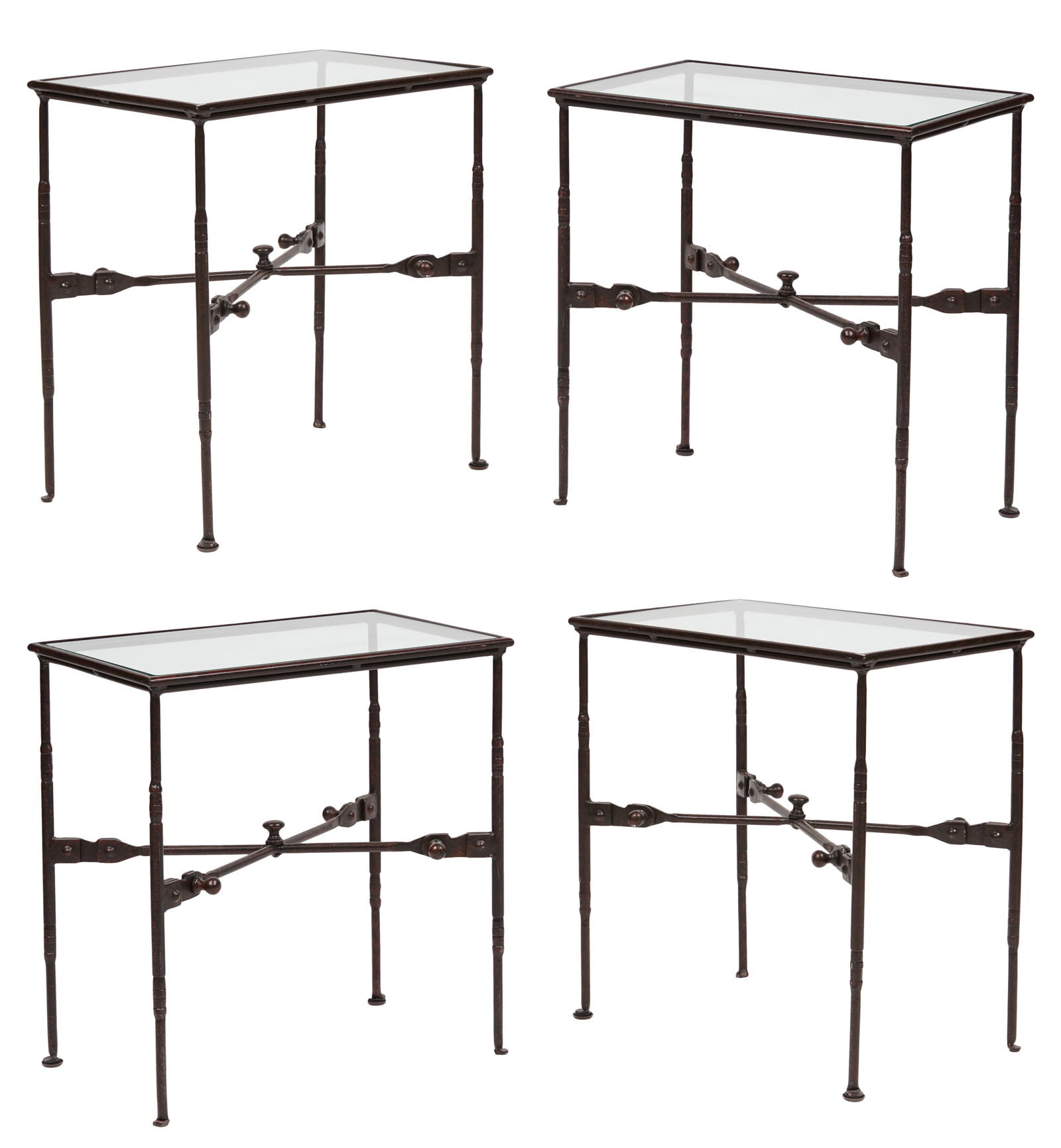 Set of Four Industrial-Style Iron End Tables (1 of 9)