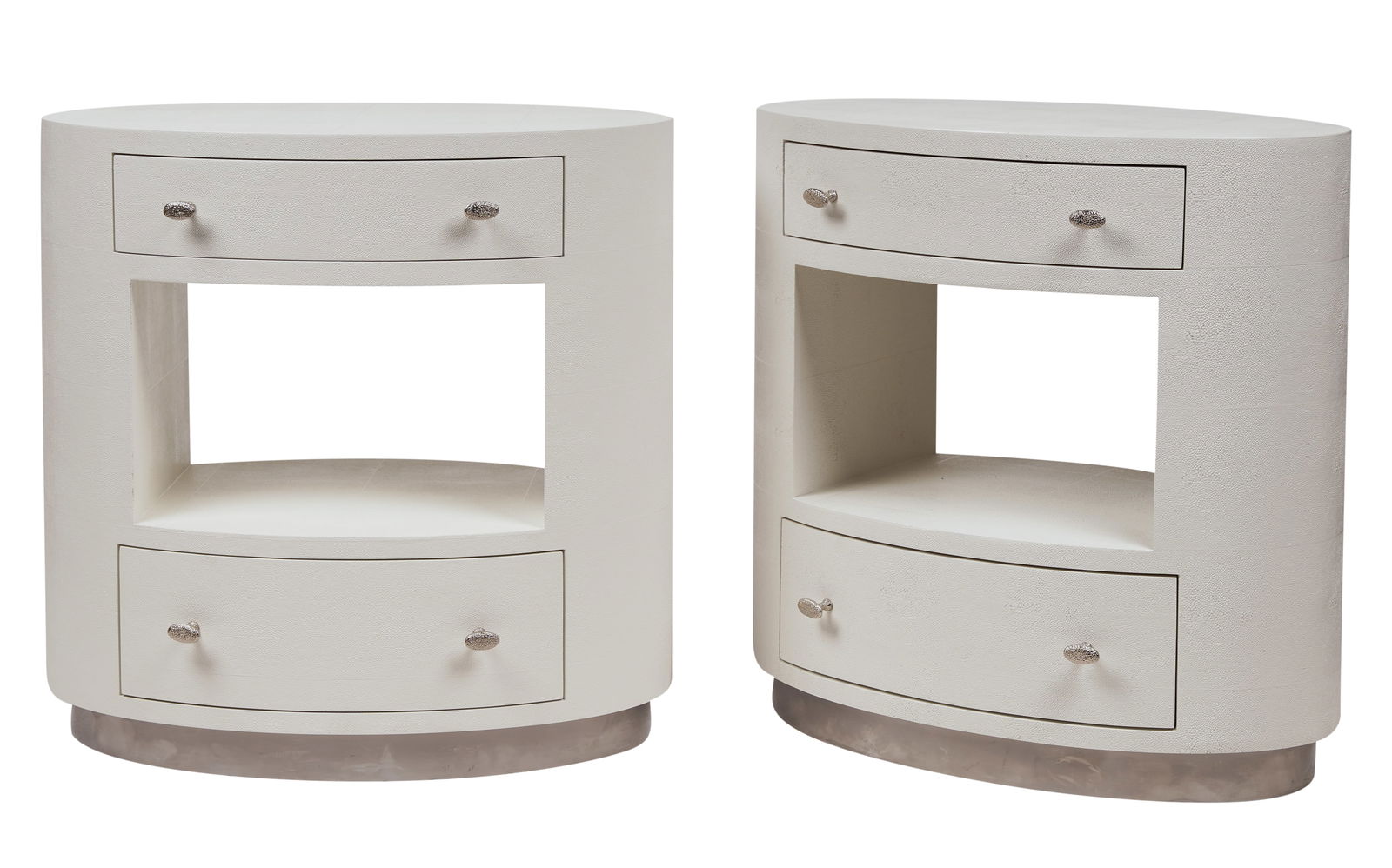 Pair of Made Goods Oval Nightstands (1 of 11)