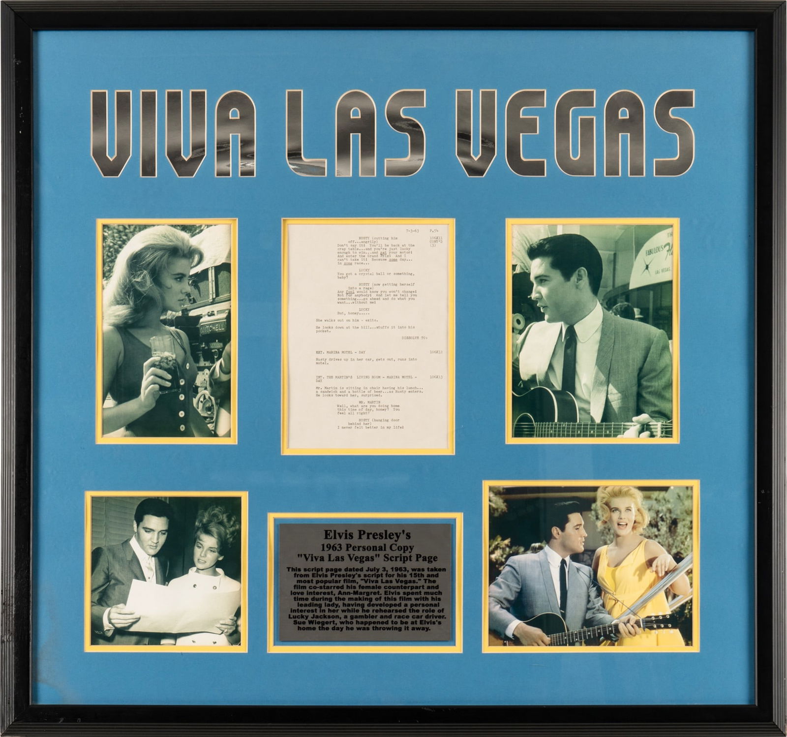 Viva Las Vegas Elvis Movie Script Page (1 of 8)