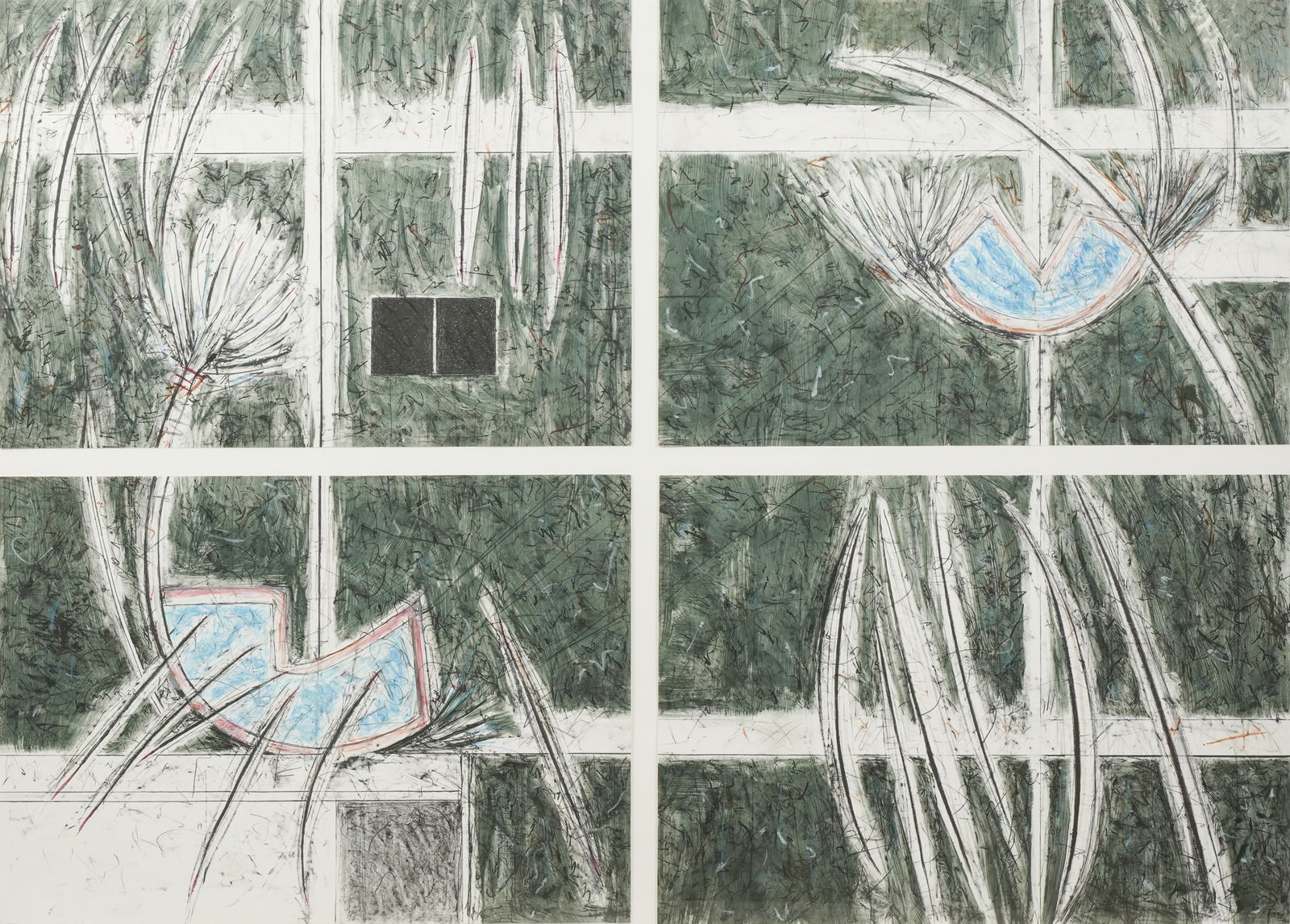 Shea Gordon (20th Century): Lily Pierced Pools (Quadriptych) (1 of 10)