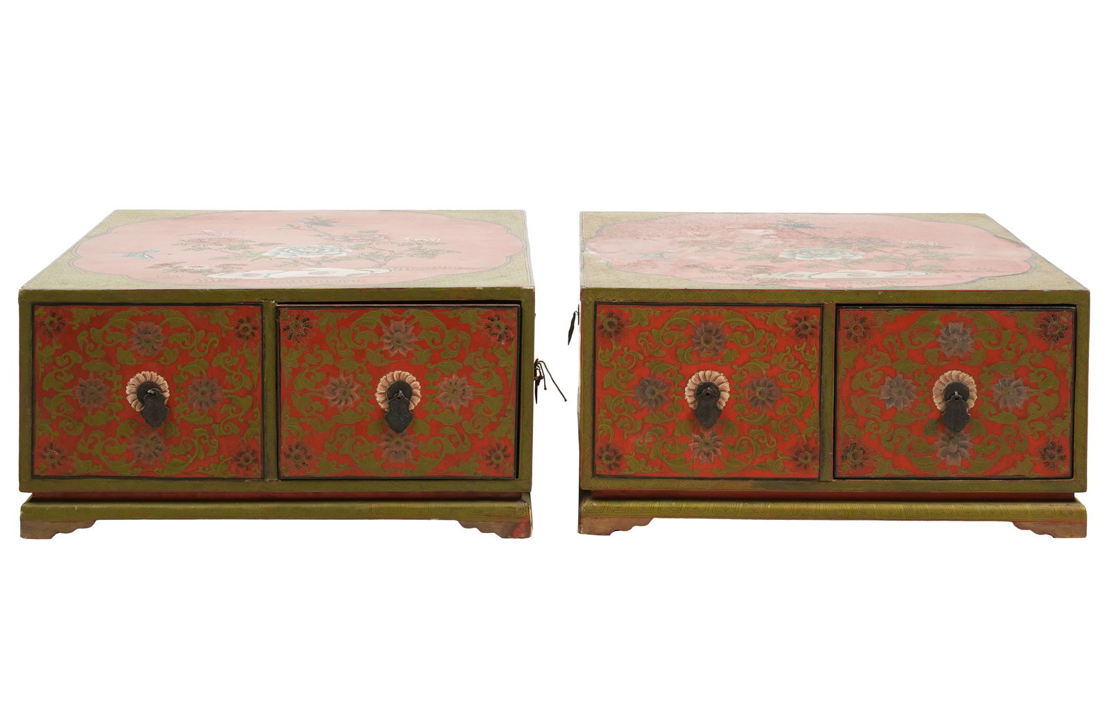 Pair of Chinese Painted Low Cabinets (1 of 8)