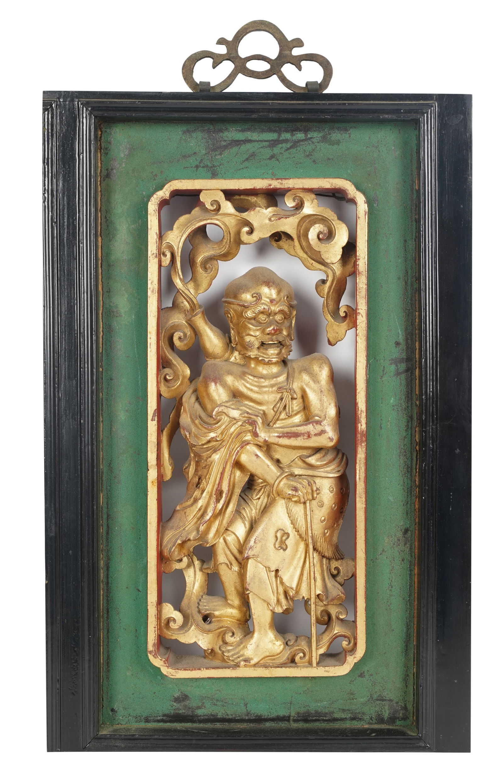Chinese Figural Carved Giltwood Panel (1 of 6)