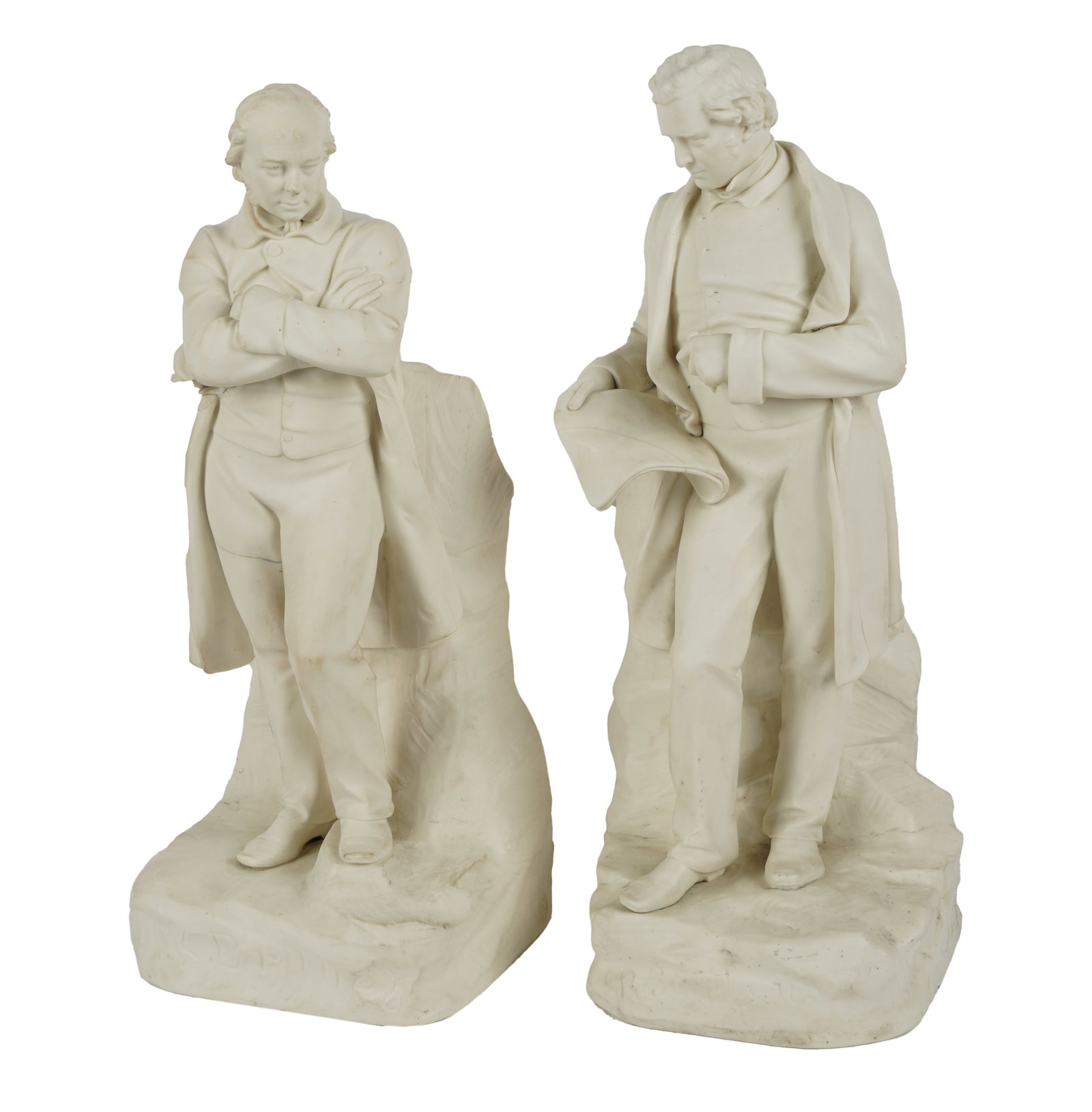 Two Bisque Porcelain Figures of Scholars (1 of 10)