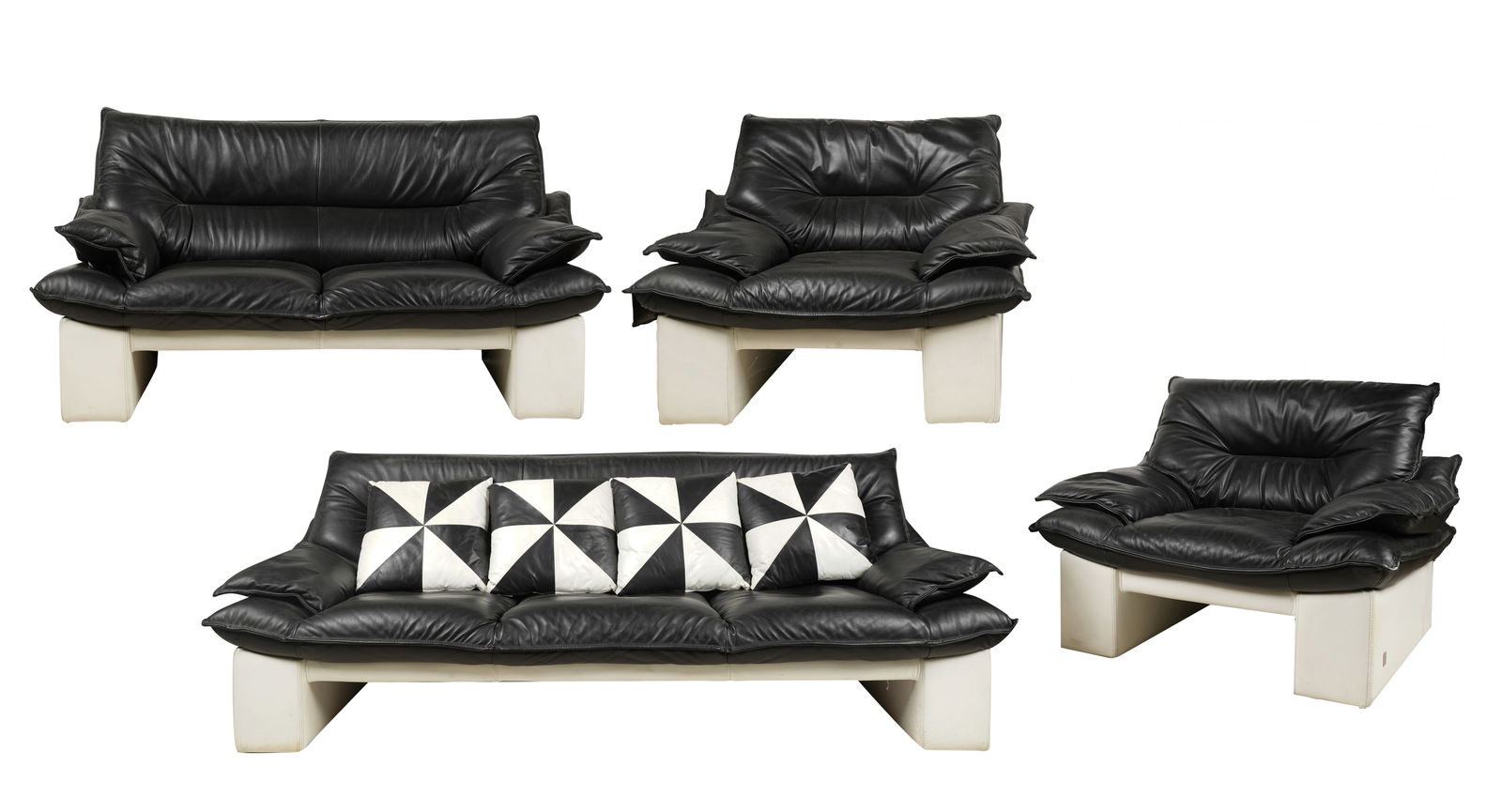 Nicoletti Salotti: Black and White Leather Seating Suite (1 of 18)