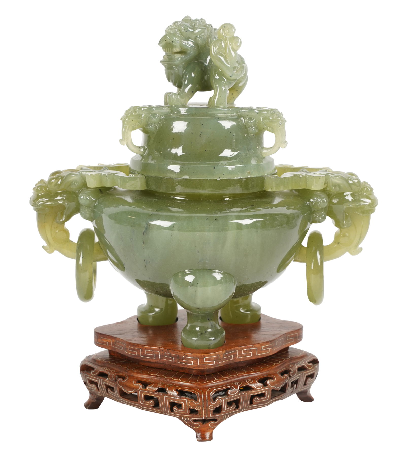 Chinese Carved Stone Foo Covered Urn (1 of 10)