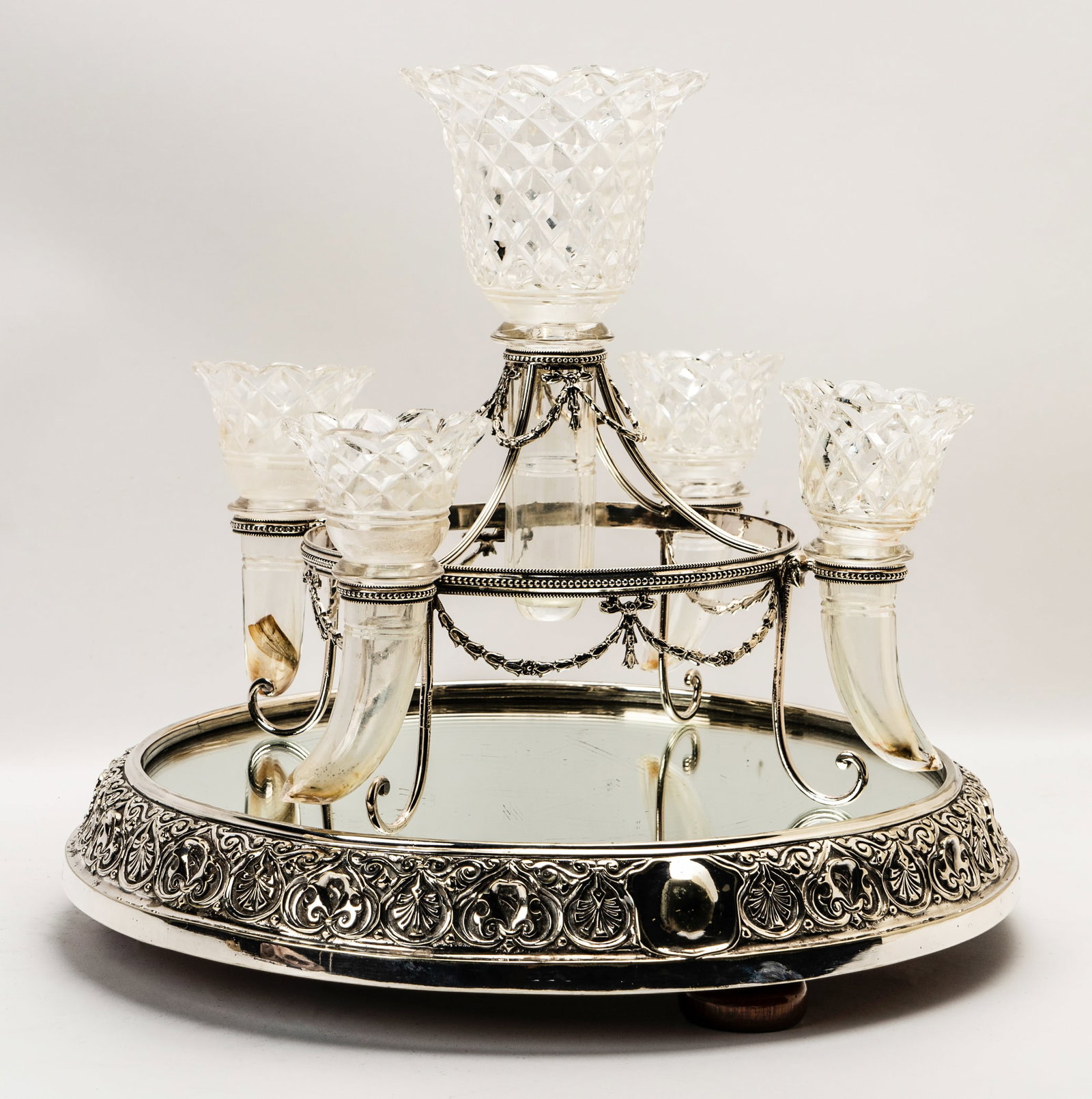 English Silverplate and Cut-Glass Epergne (1 of 13)