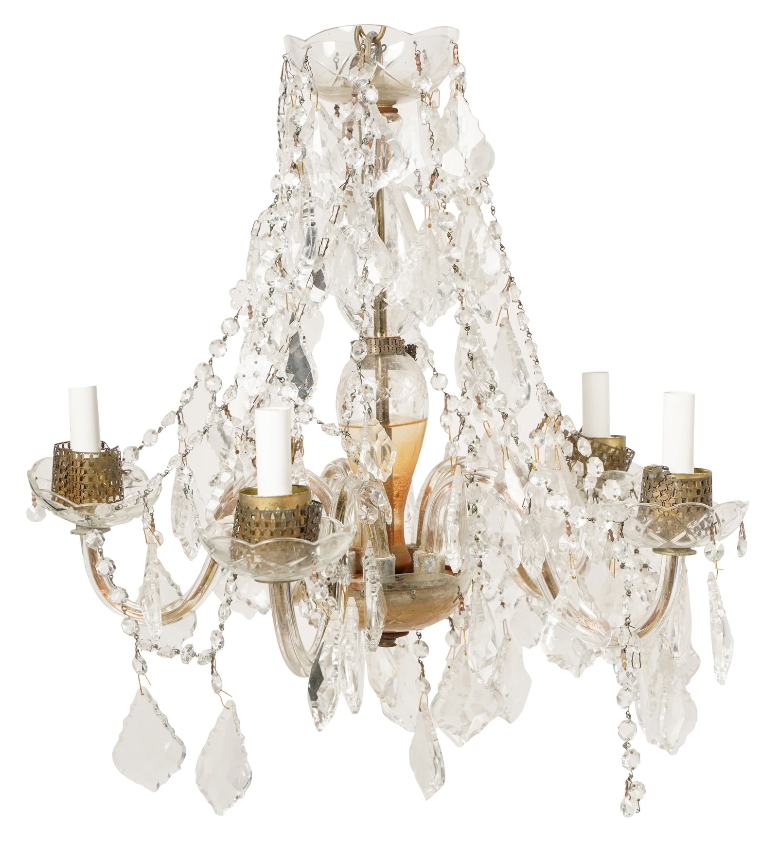 Italian Glass Five-Light Chandelier (1 of 10)