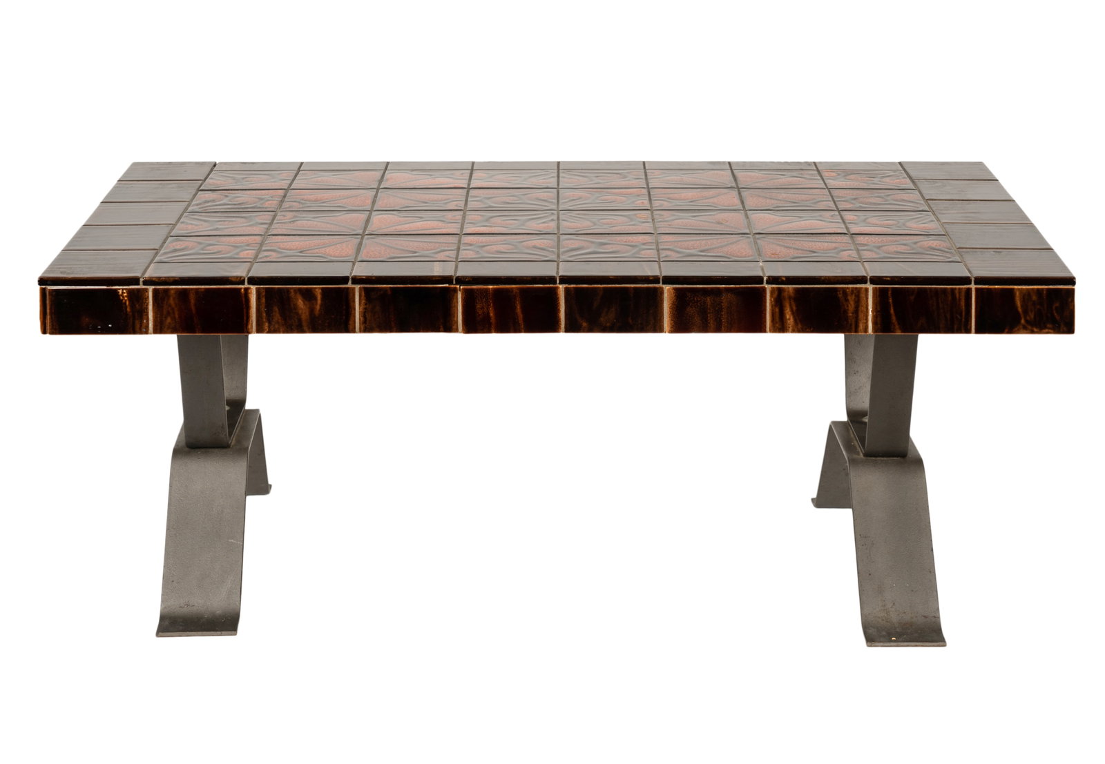Mid-Century Ceramic Tile and Steel Coffee Table (1 of 13)