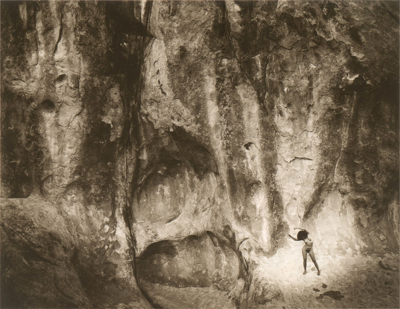 Max Yavno (1911-1985): Landscape with Nude Figure: photographic print; pencil-signed to backing lower right 10 1/2 x 13 1/2 in. (26.7 x 34.3 cm.), Frame: 22 3/8 x 22 1/4 in. (56.8 x 56.5 cm.)