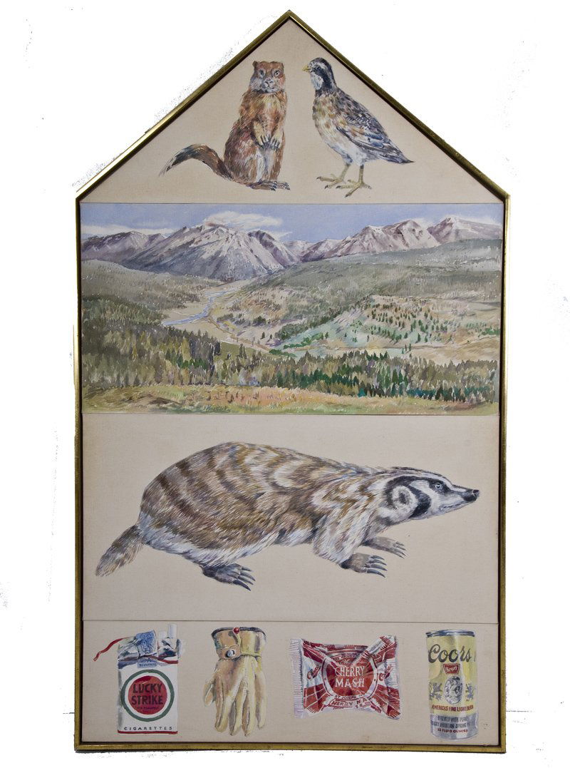 DON NICE: "MONTANA TOTEM": circa 1978 acrylic on canvas Provenance: Nancy Hoffman Gallery, New York 82 1/2 x 48 inches