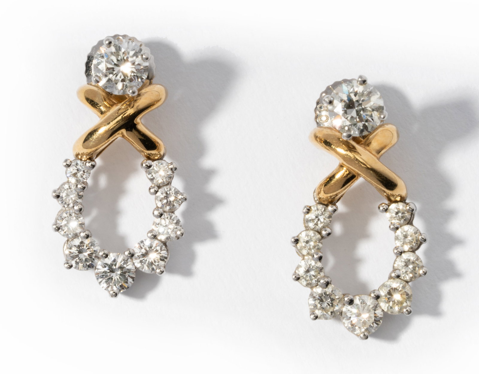 Tiffany & Co. Platinum and Diamond Earrings with 18 Karat Gold and Diamond Jackets (1 of 5)