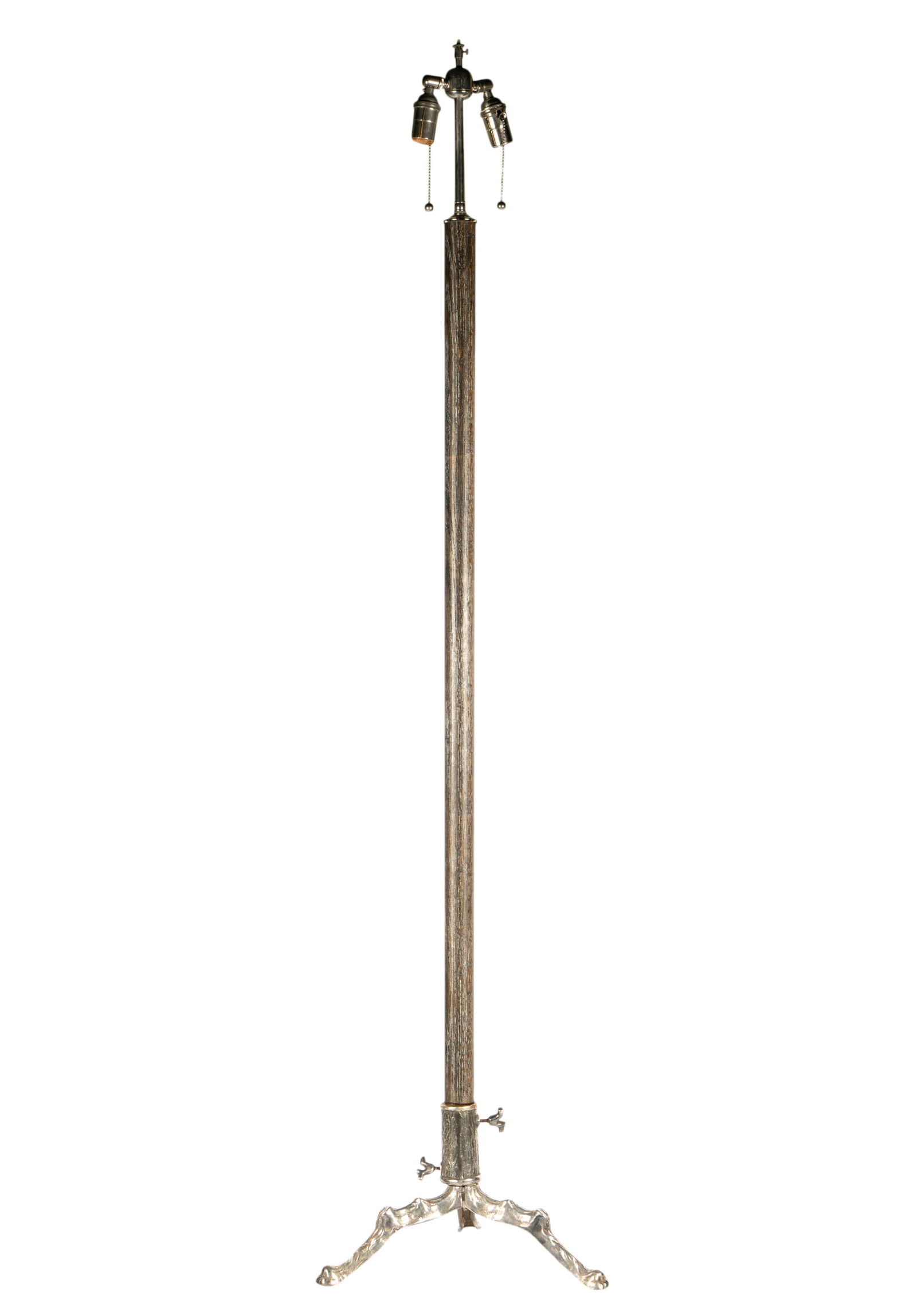 Wood and Silvered Metal Floor Lamp (1 of 11)