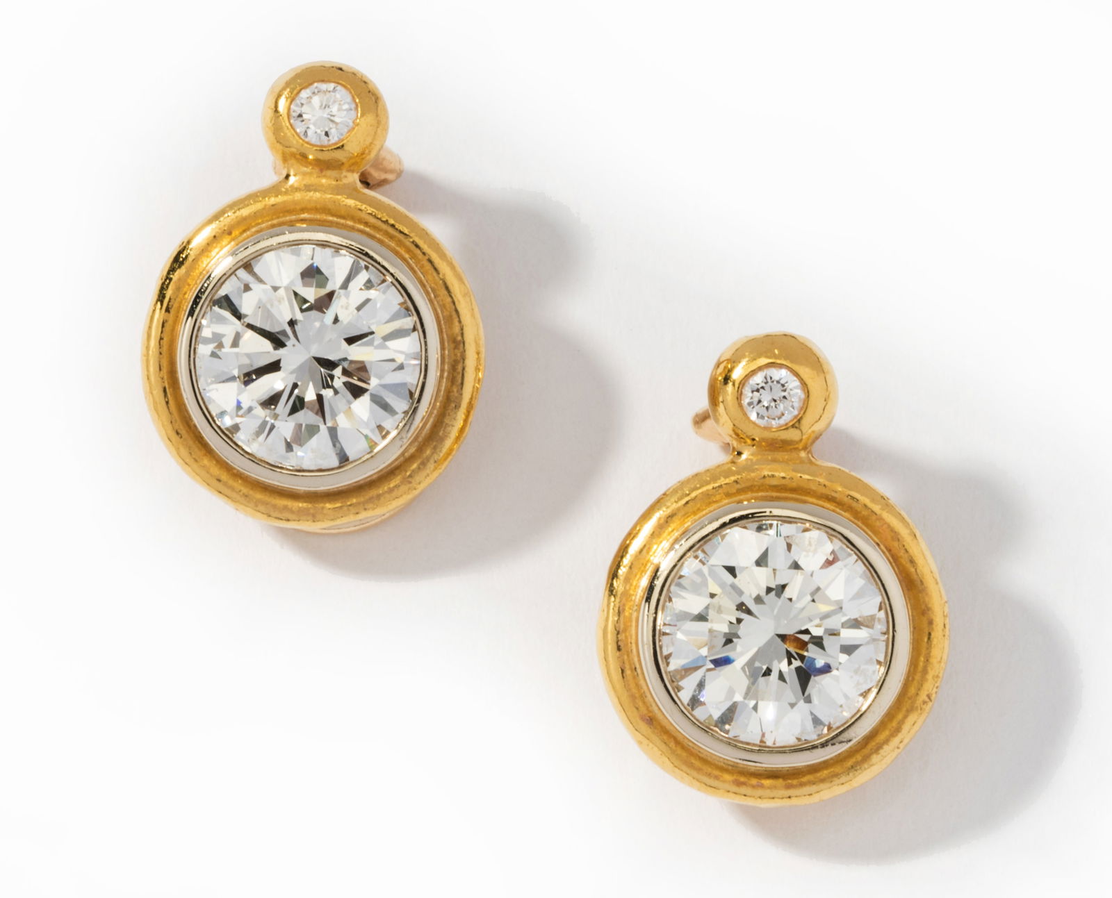 Denise Roberge 22 Karat Yellow Gold and Diamond Earrings (1 of 9)