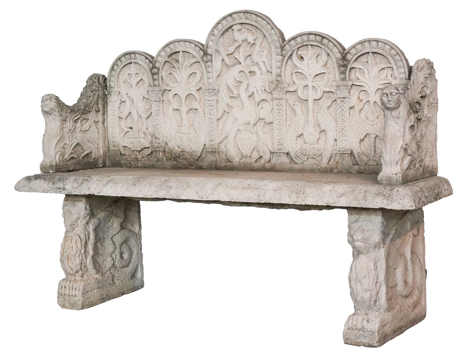Cast Stone Garden Bench (1 of 10)