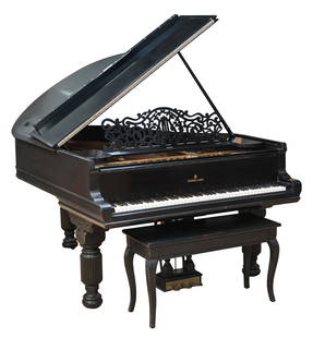 Steinway and Sons Model A Grand Piano: 1891-93; serial number 71926; ebonized case, with associated bench 6'2" Provenance: Property from The Watt Estate's Harbor Island Time Capsule, Newport Beach, California