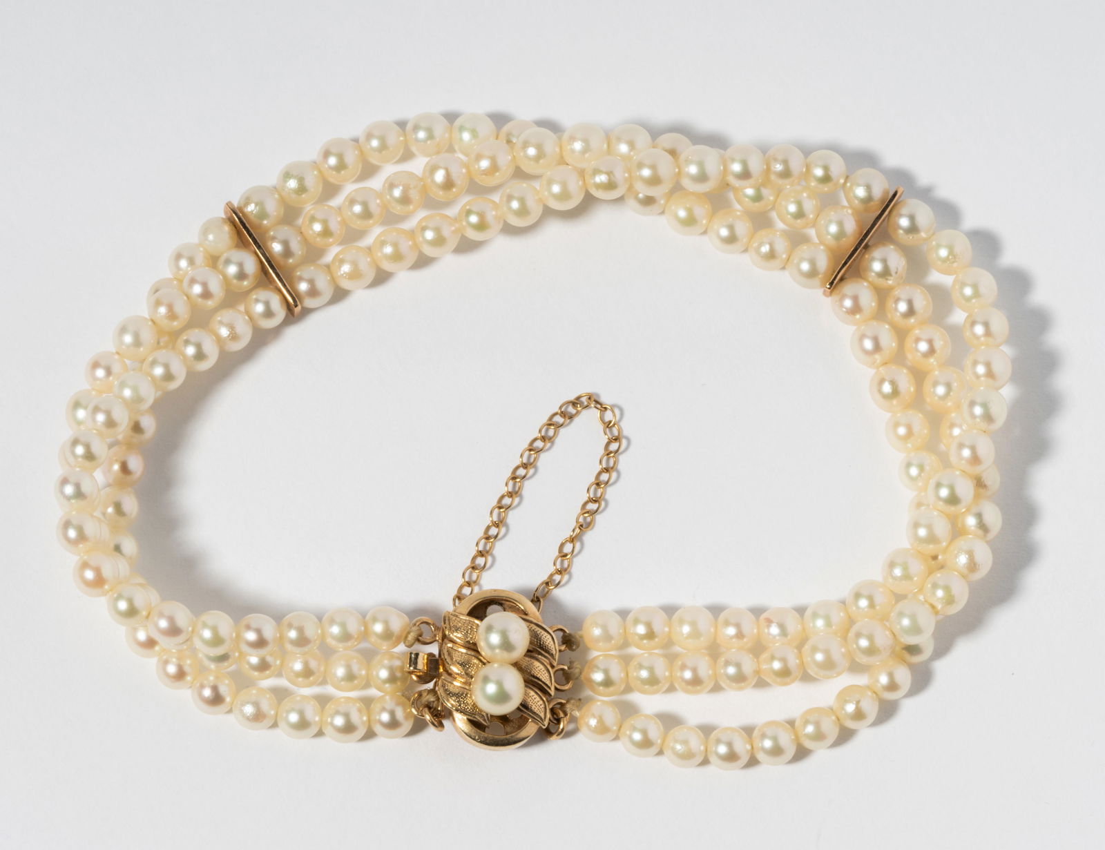 18 Karat Yellow Gold Three-Strand Bracelet (1 of 9)