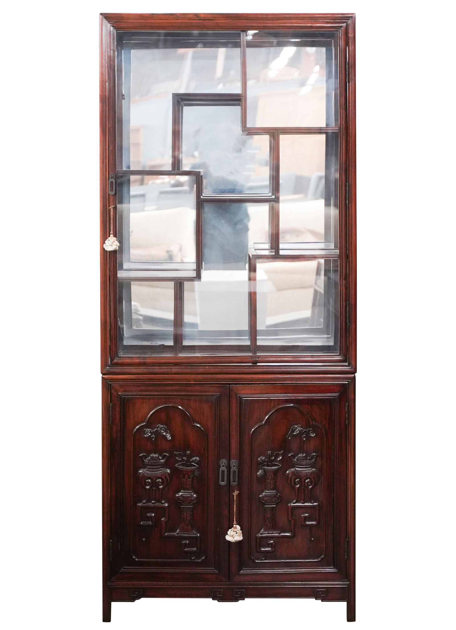 Chinese Teak Curio Cabinet (1 of 10)