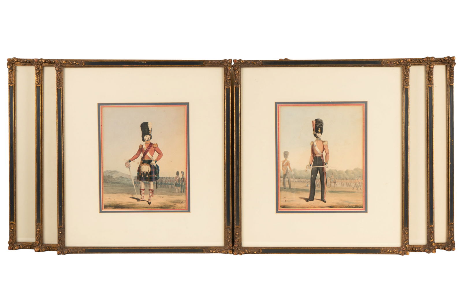 Group of Six Antique British Military Prints (1 of 14)