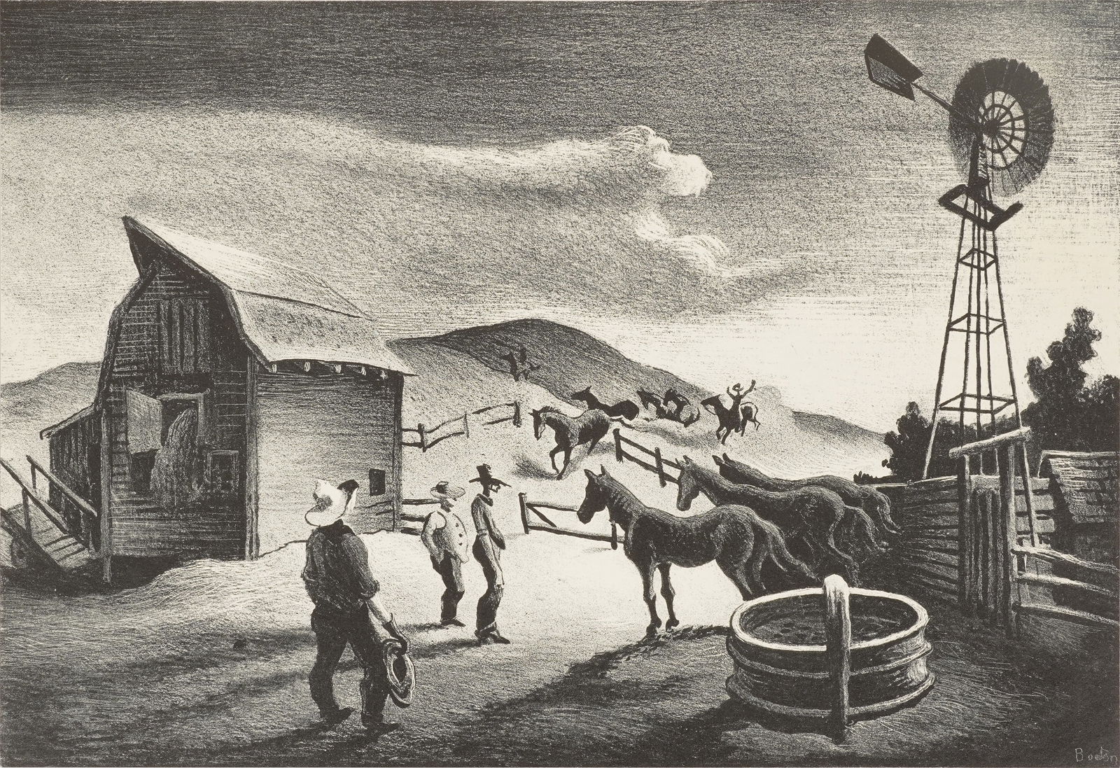 Thomas Hart Benton (1889–1975): The Corral (1 of 7)