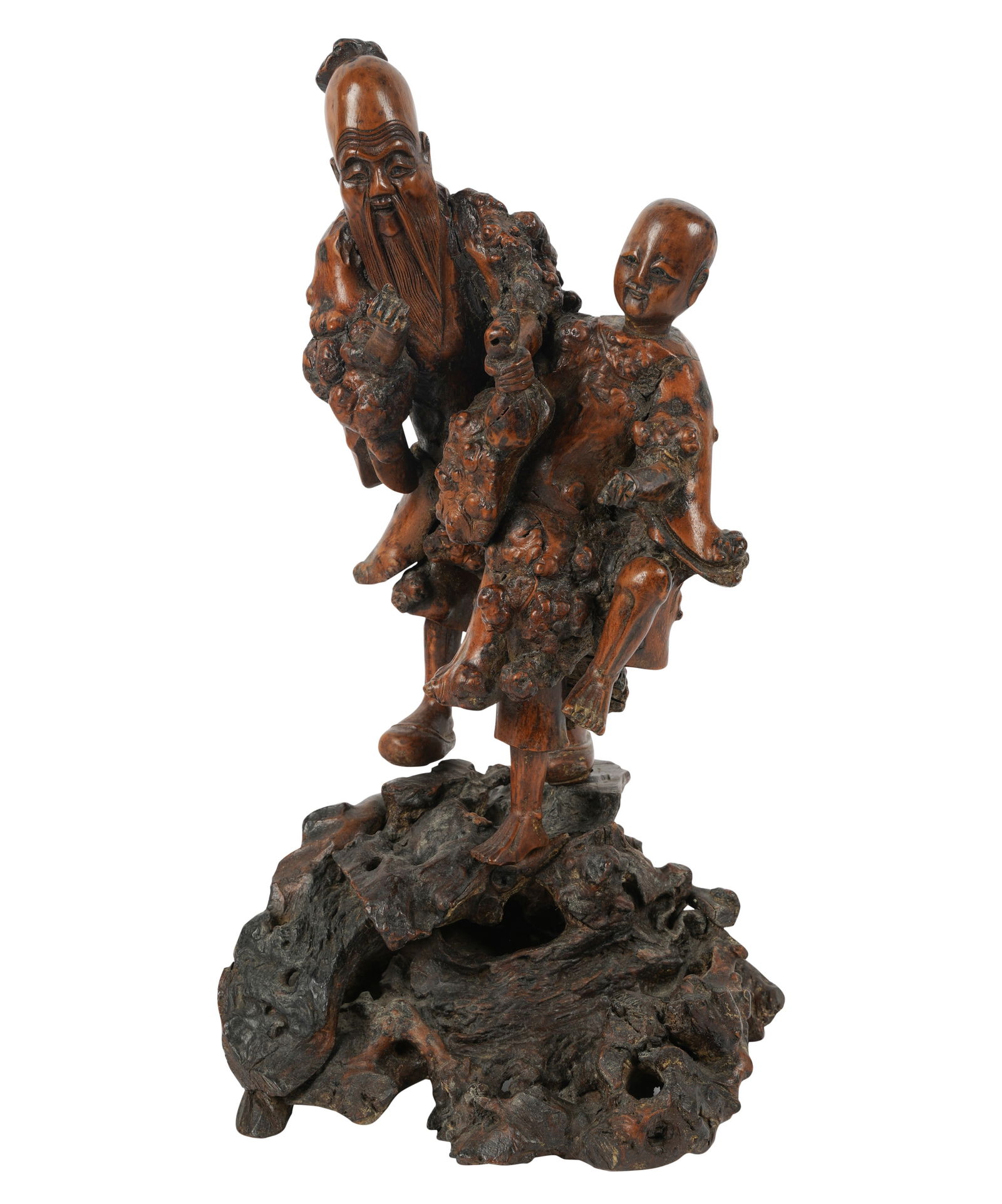 Asian Carved Root Wood Figural Group (1 of 7)