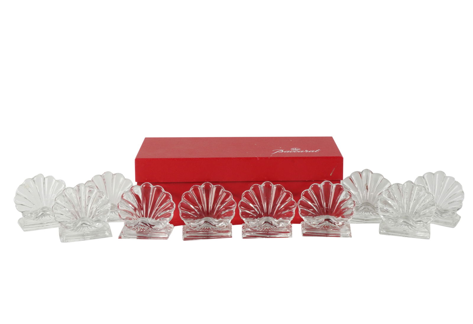Set of 15 Baccarat Crystal "Bambous" Shell-Shaped Place Card Holders (1 of 5)
