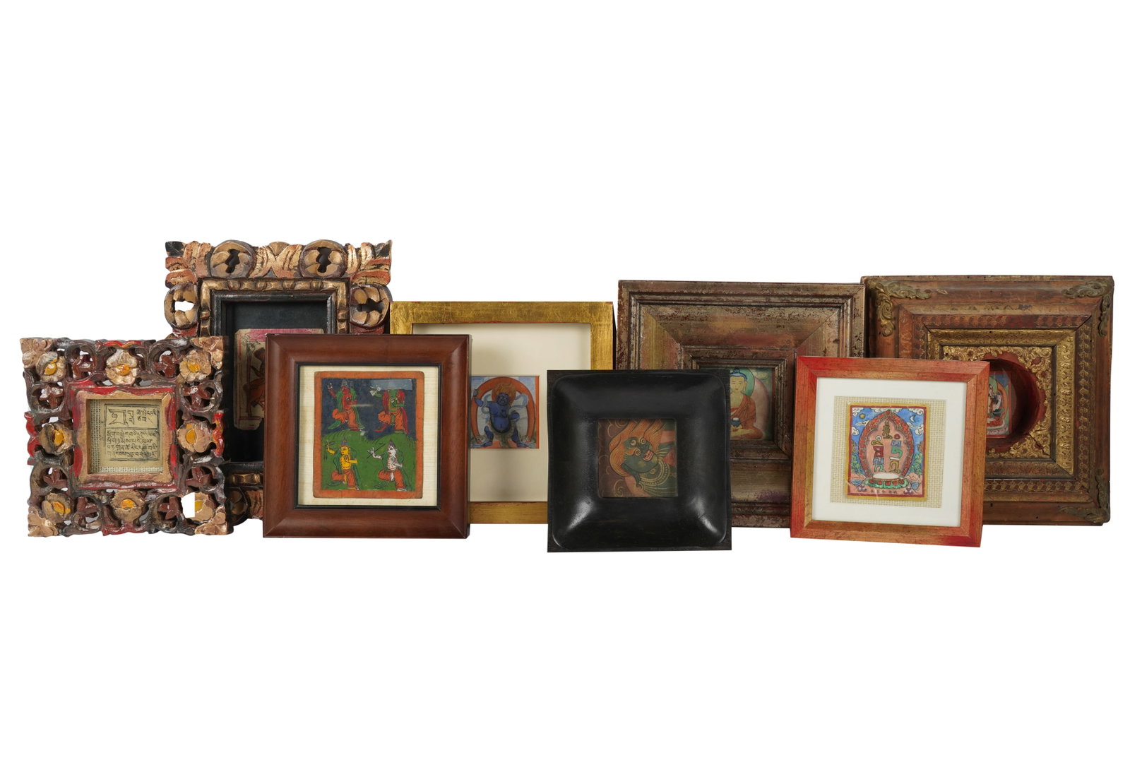 Group of Framed Prayer Cards: [8 pieces] Frames ranging from 8 1/2 x 8 1/2 in. (21.6 x 21.6 cm.) to 6 x 6 in. (15.2 x 15.2 cm.) Provenance: Property from the Estate of Gordon F. Taylor, an employee of the San Francisco Opera for o